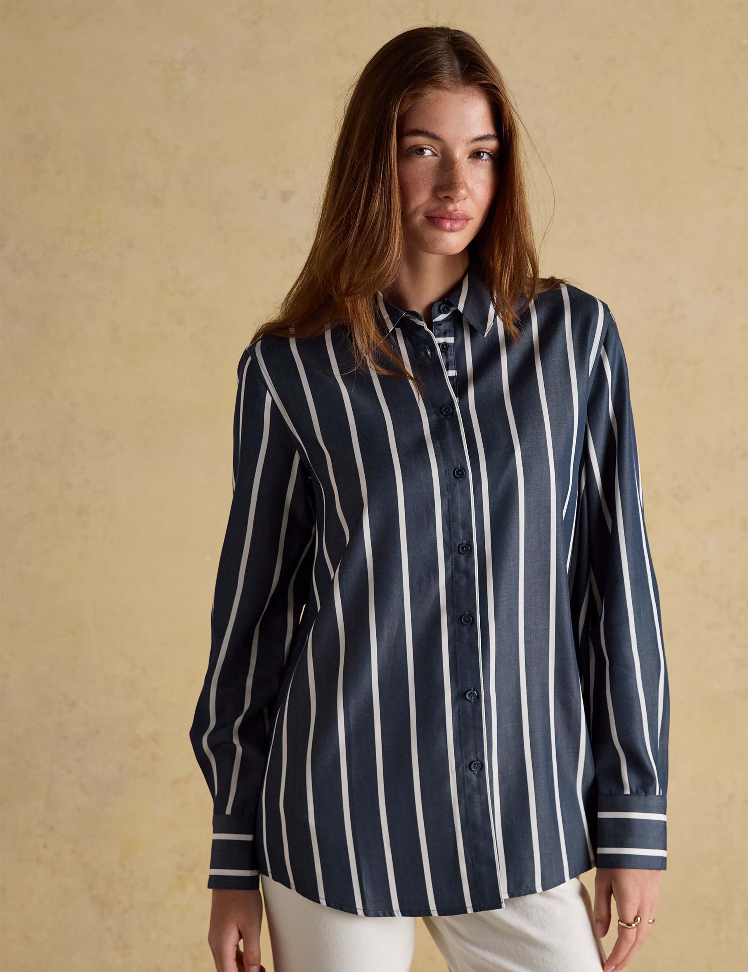 Striped Cuffed Long Sleeve Shirt