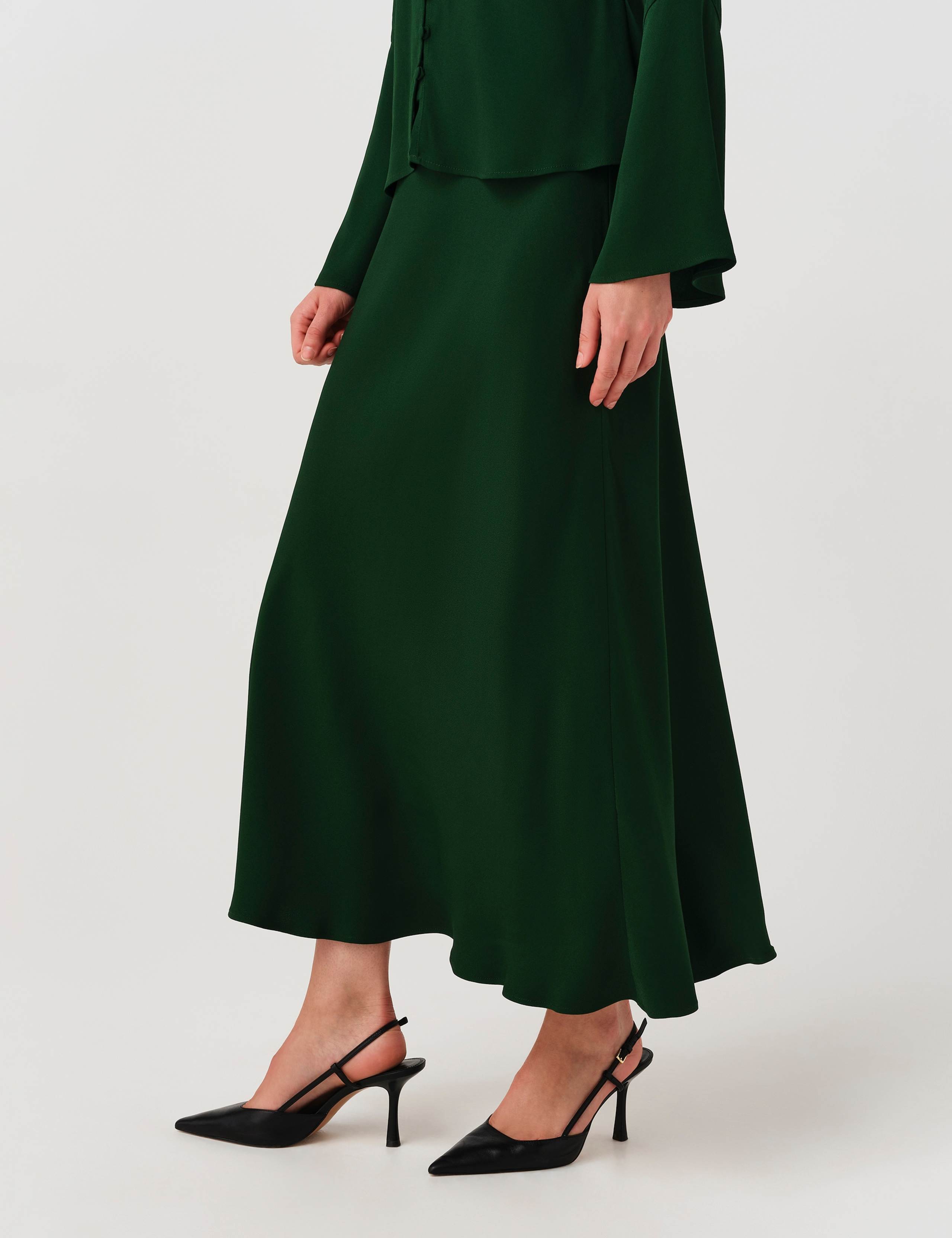 Satin Midi Slip Skirt