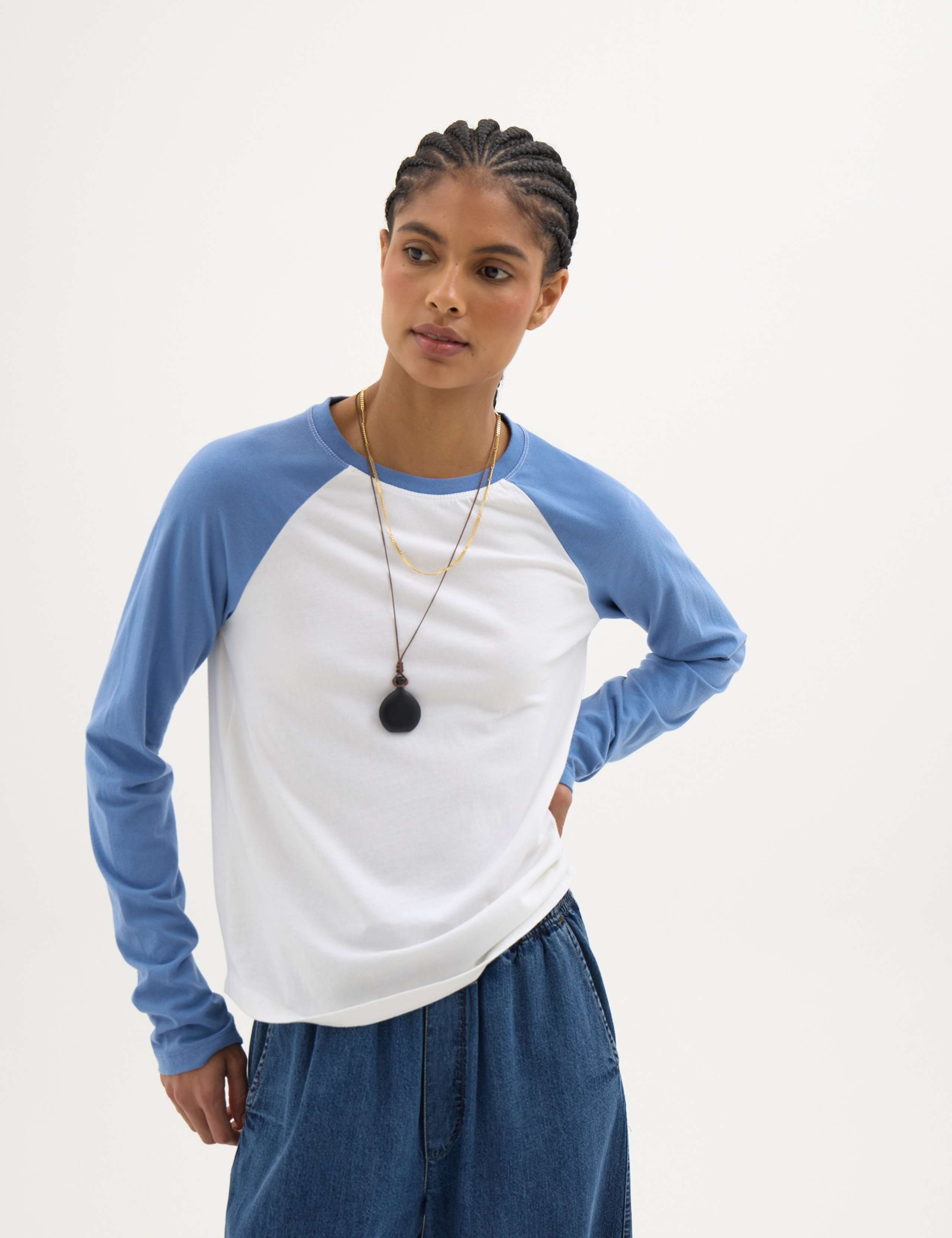 Pure Cotton Colour Block Top
