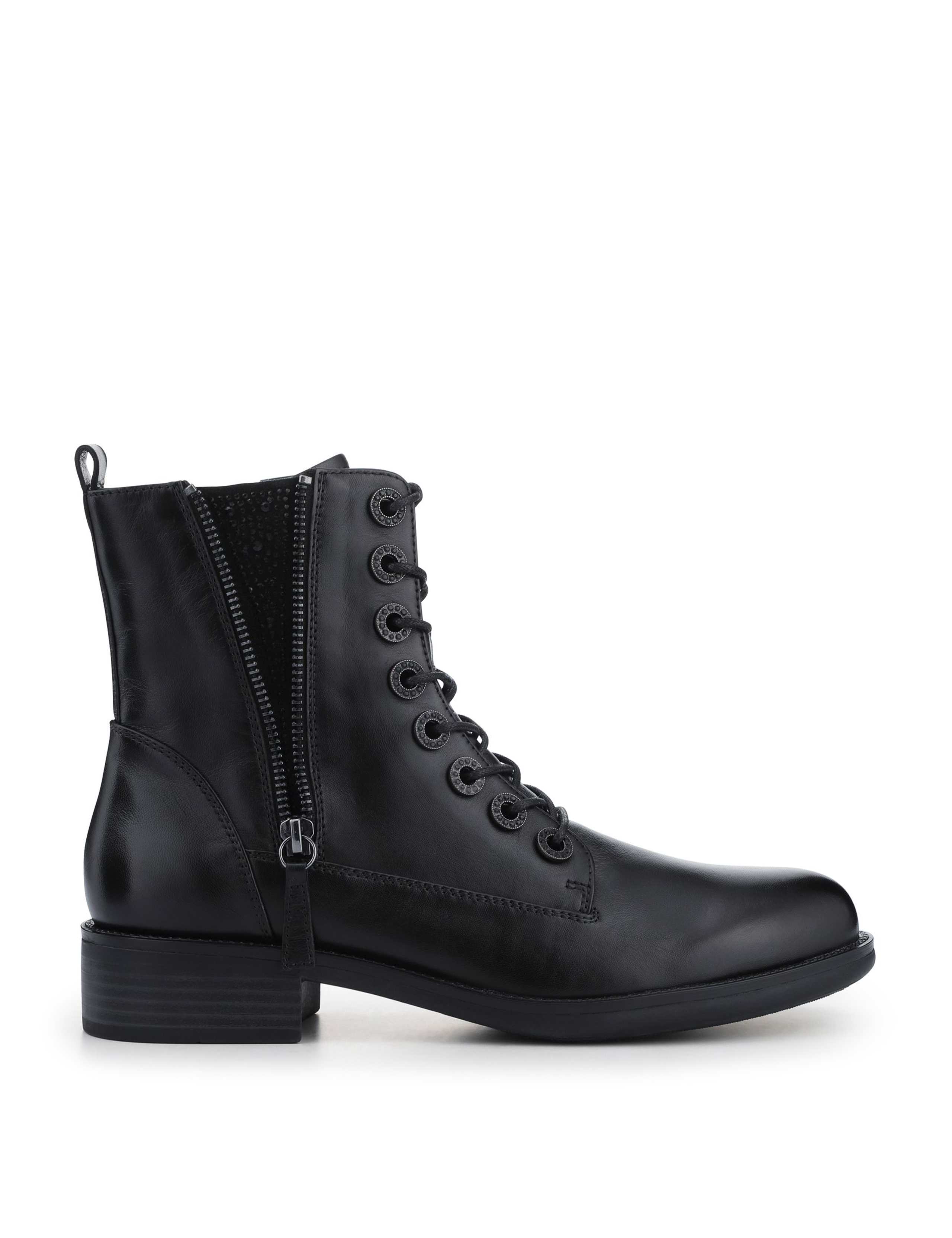 Leather Biker Ankle Boots