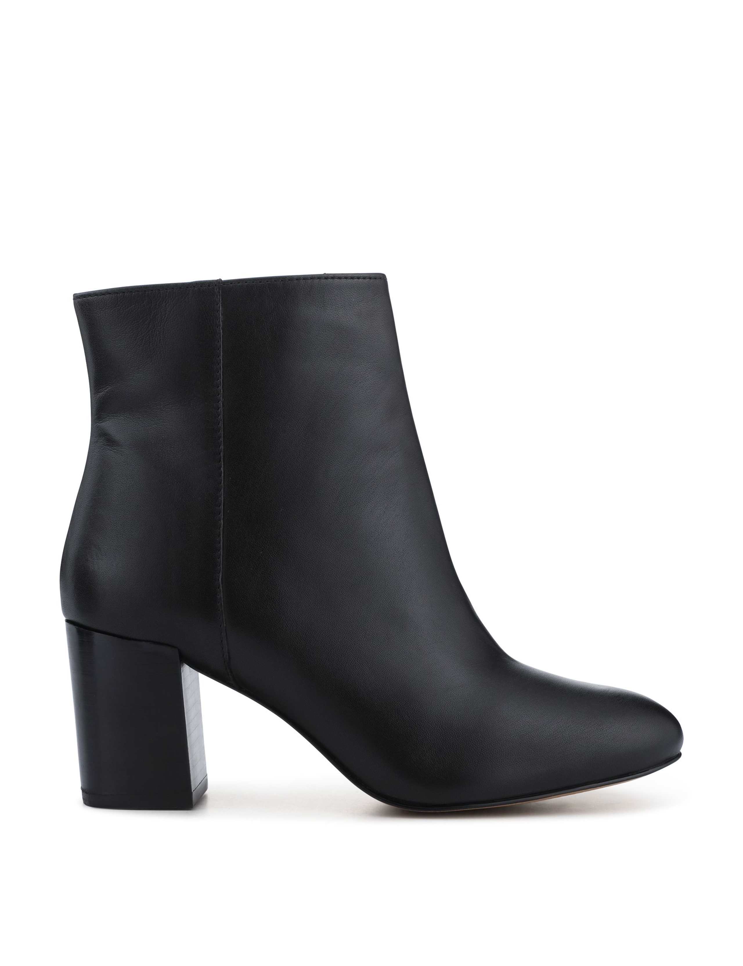Wide Fit Leather Block Heel Ankle Boots