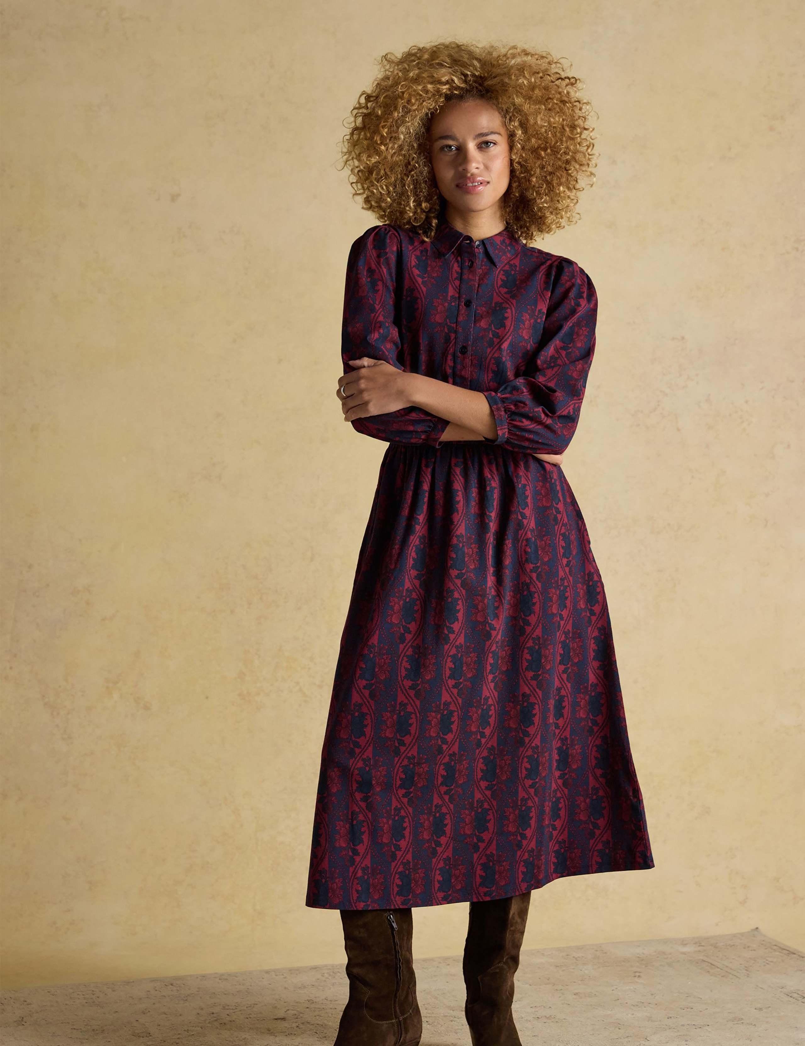 Floral Baroque Midaxi Shirt Dress