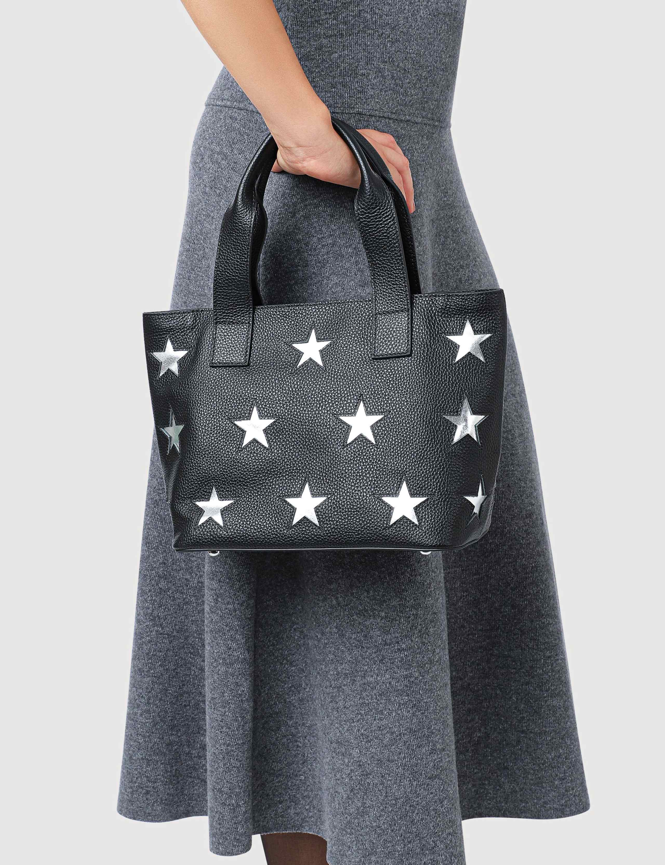 Leather Metallic Star Mini Tote Bag