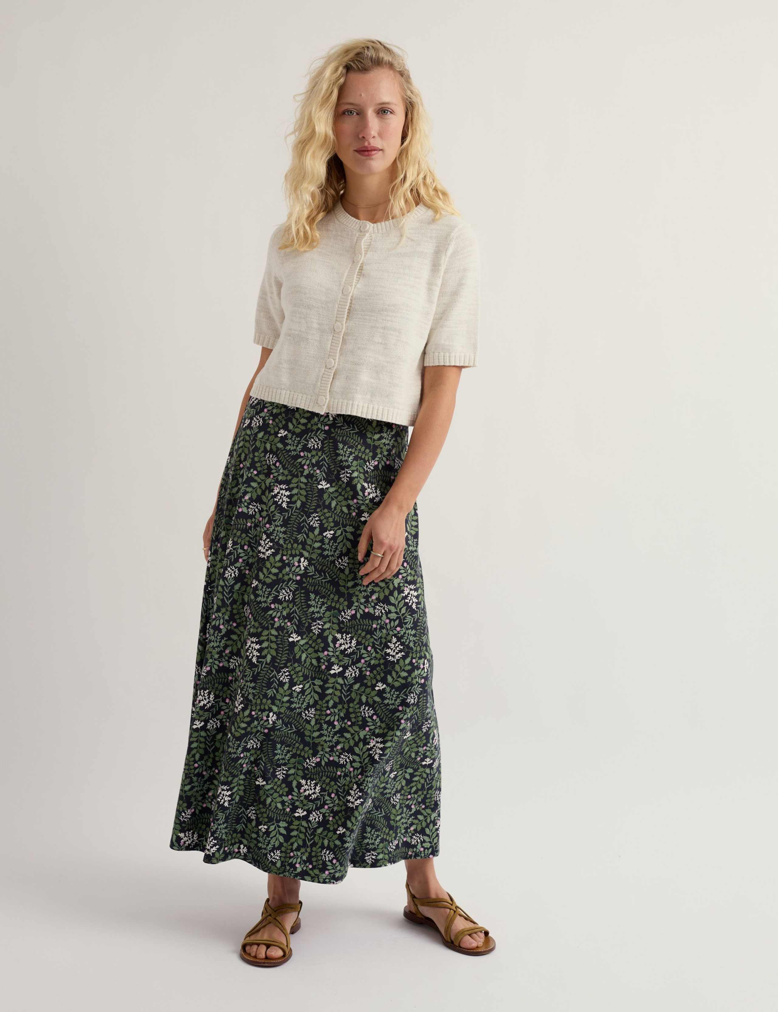 Cotton Rich Relaxed Cardigan with Linen