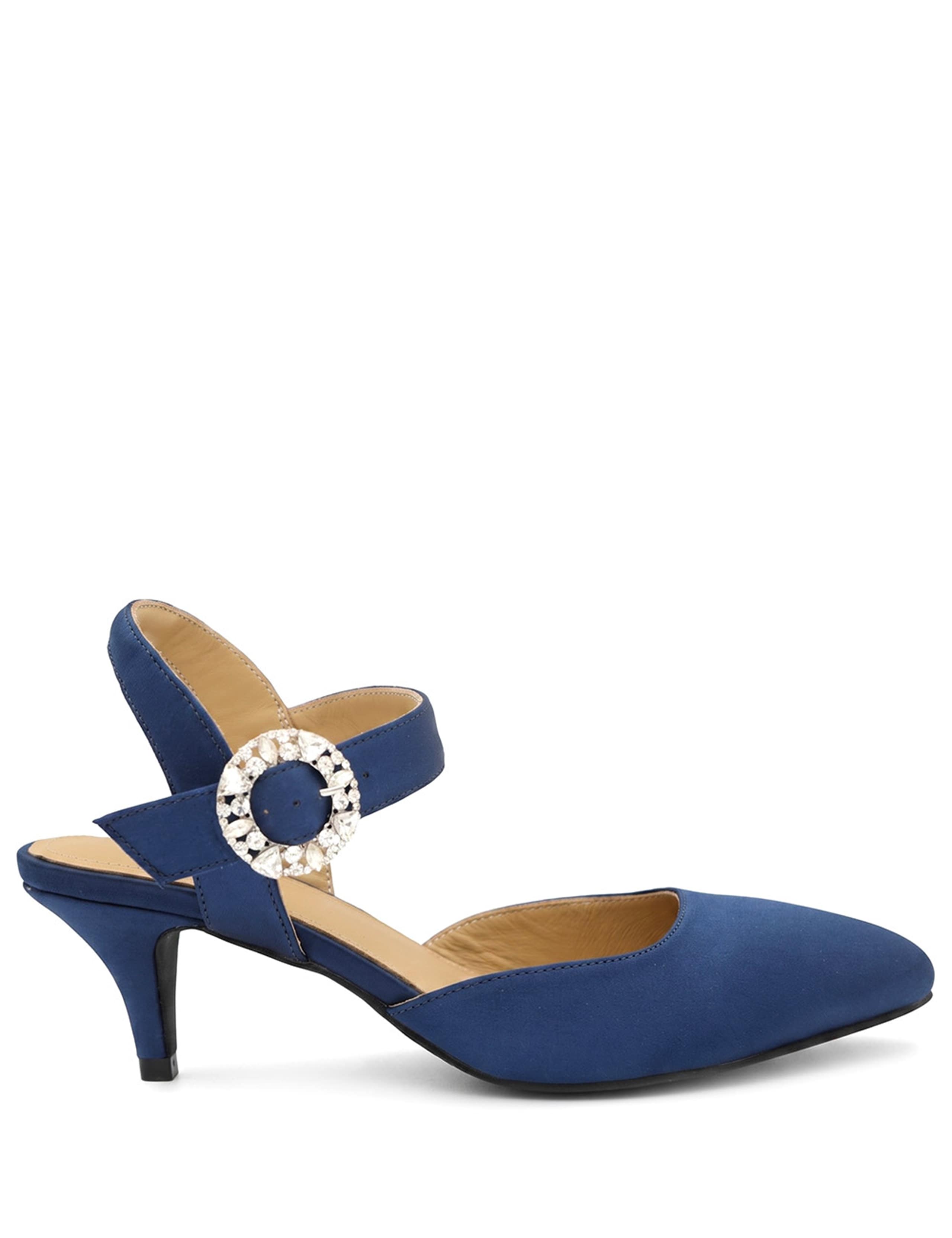 Leather Buckle Stiletto Court Shoes