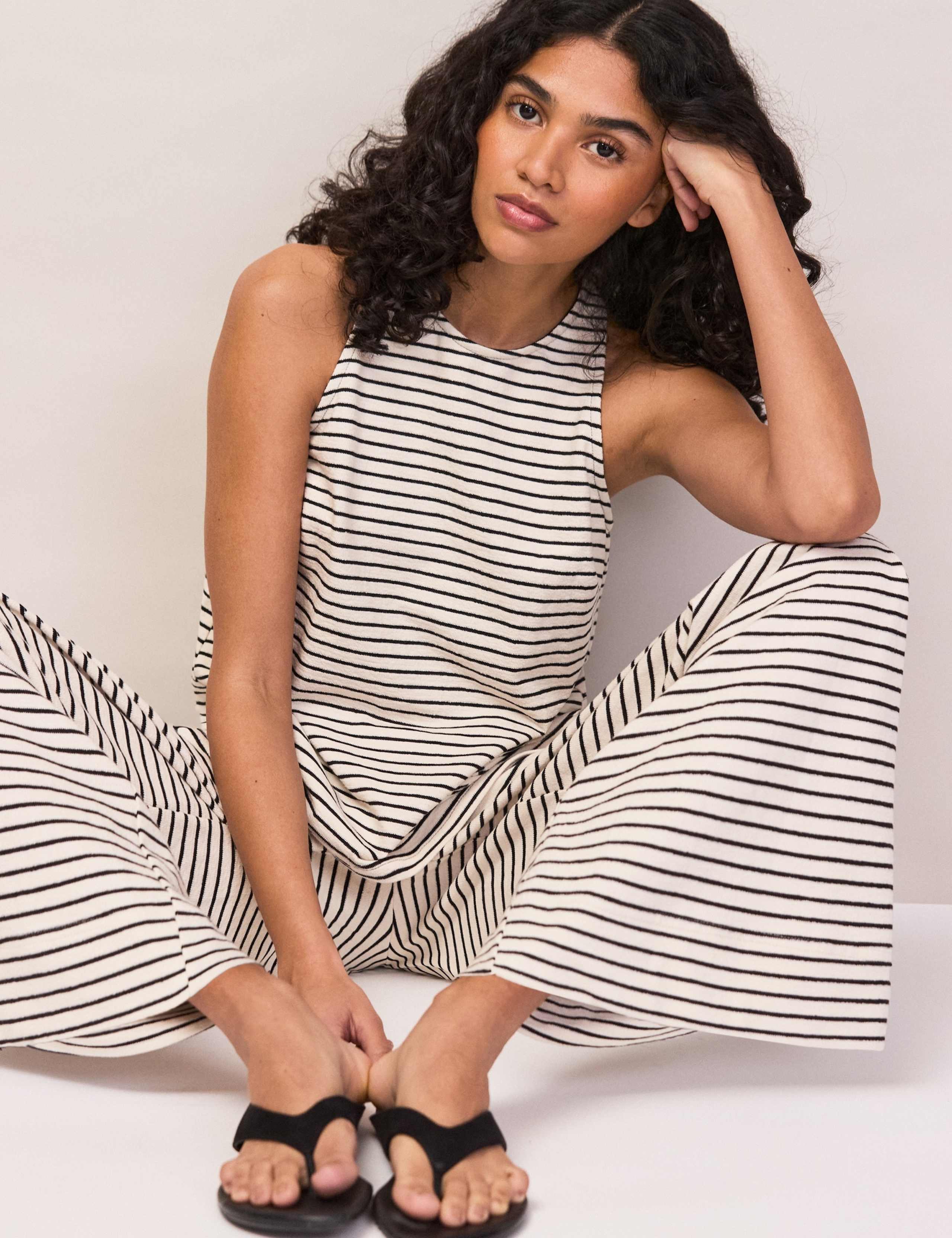 Pure Cotton Striped Halter Neck Vest Top