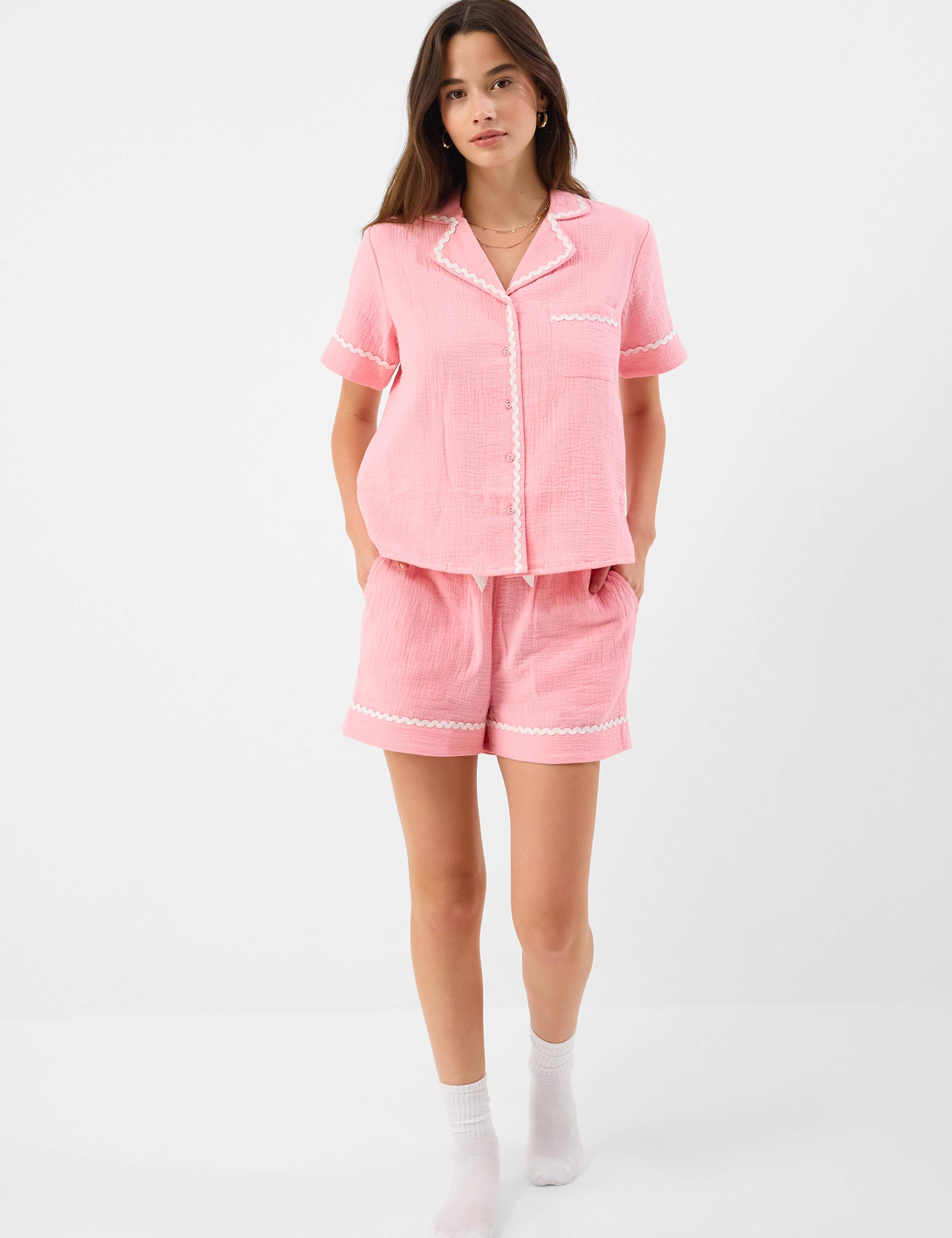 Pure Cotton Crinkle Shortie Set