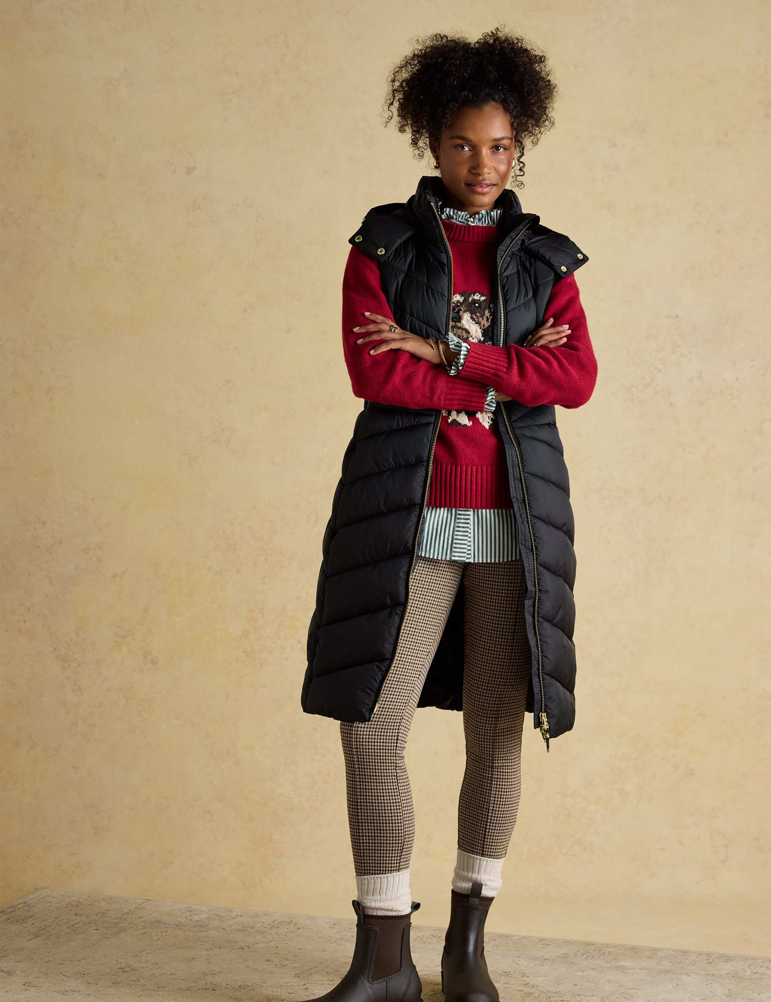 Padded Hooded Longline Gilet