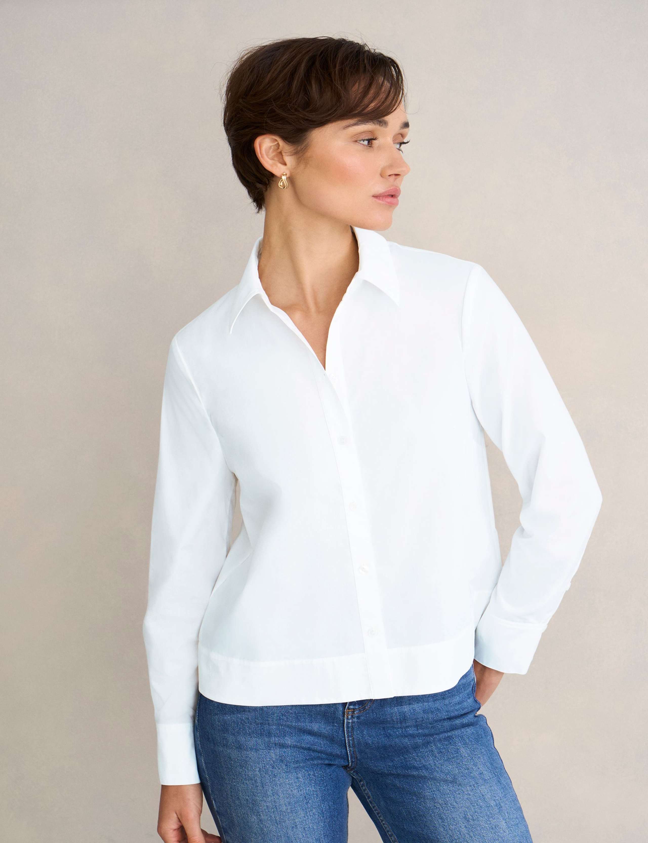 Pure Cotton Collared Shirt