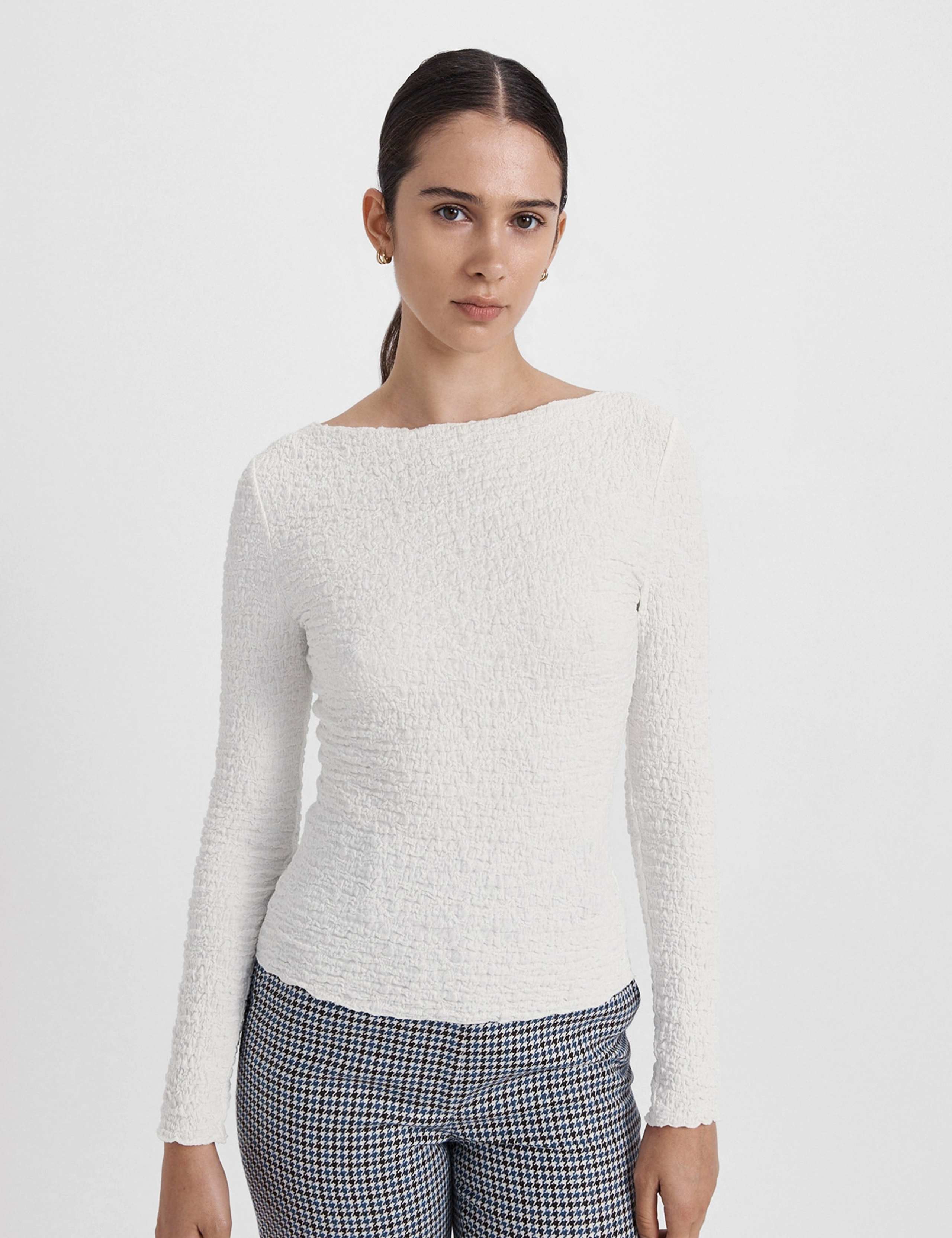 Cotton Rich Textured Regular Fit Top