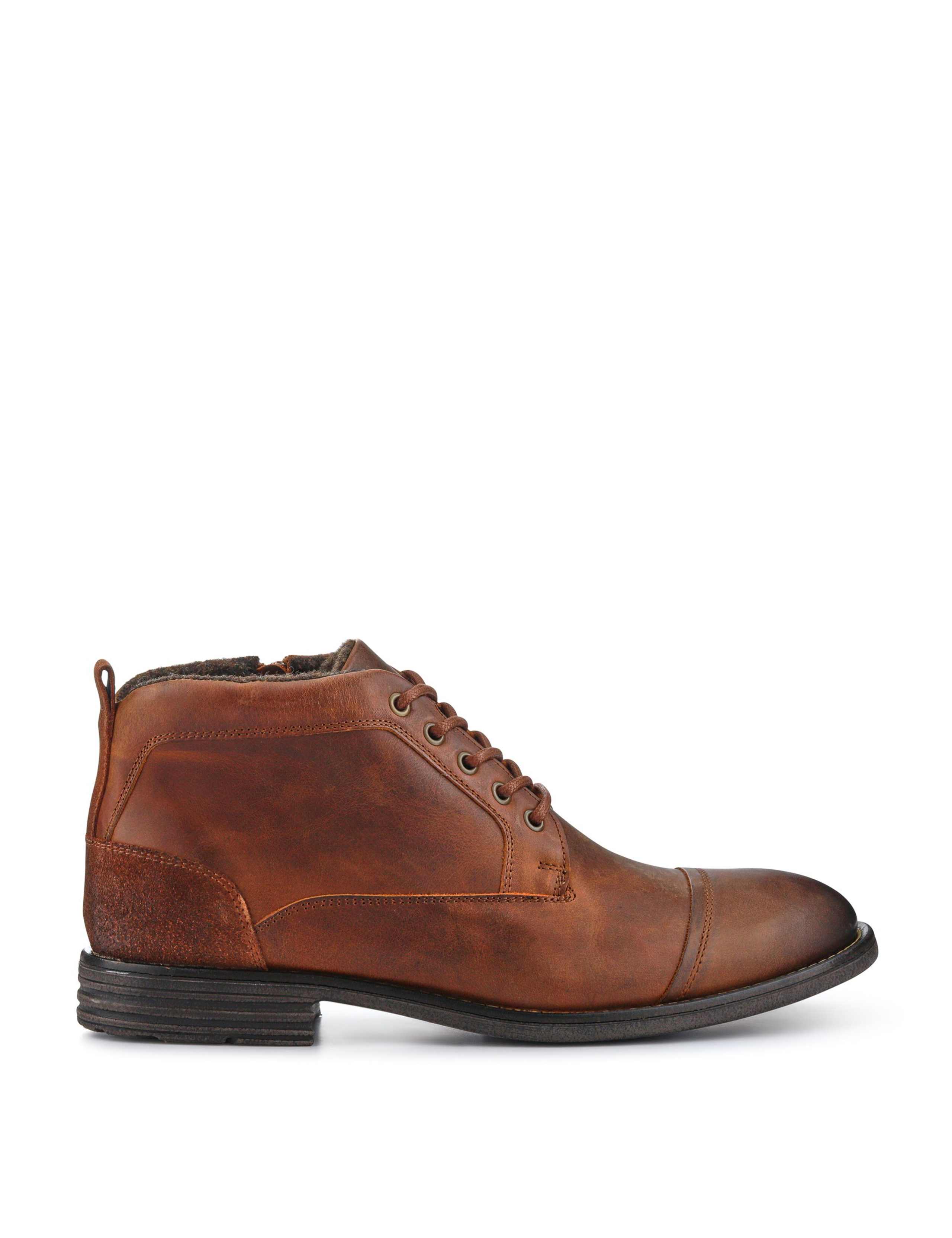 Leather Brogue Detail Boots