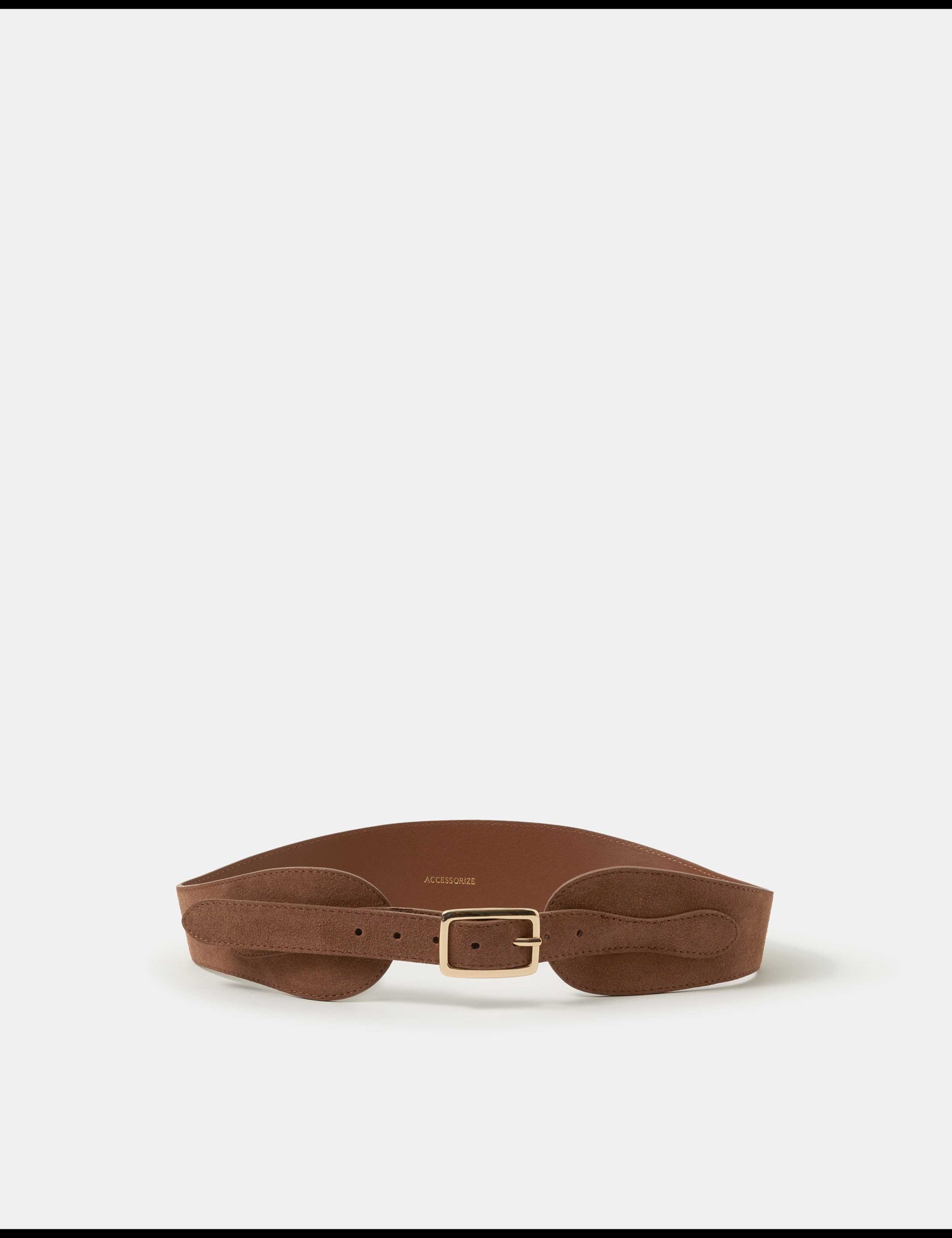 Suede Curved Square Buckle Belt
