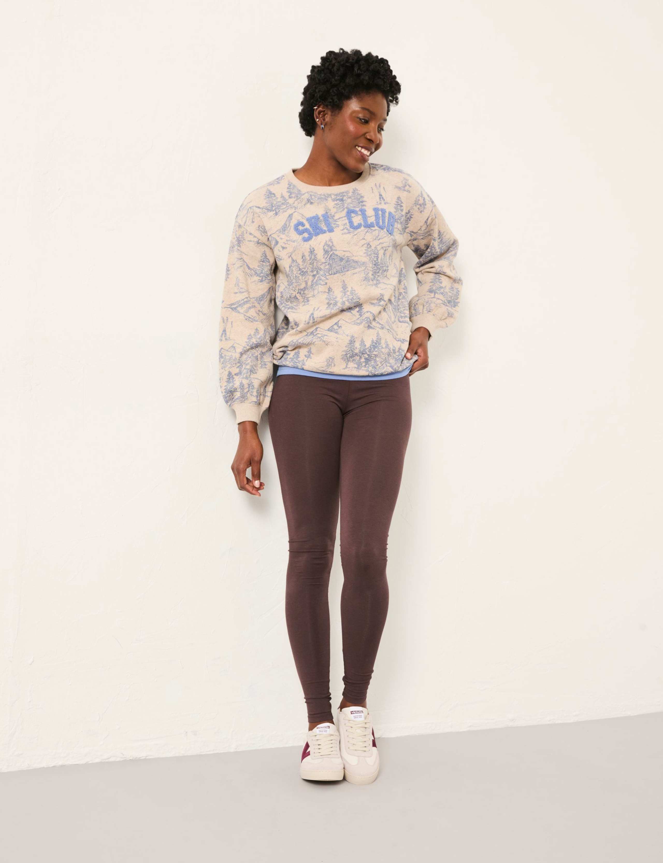 Cotton Rich Patterned Crew Neck Sweatshirt