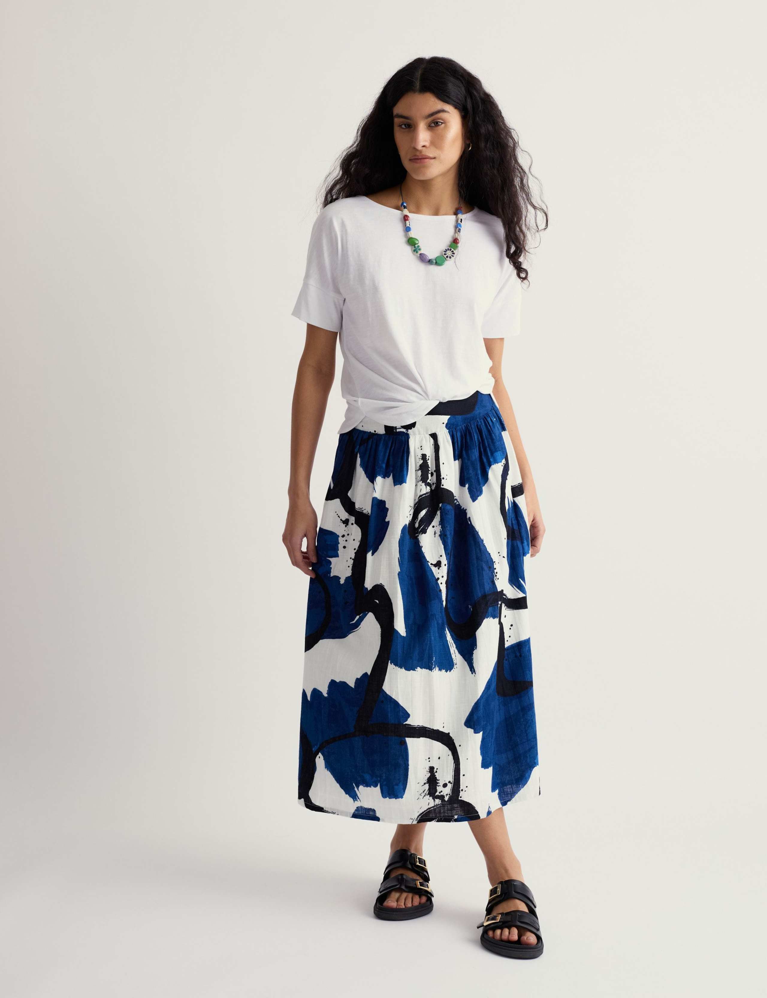 Pure Cotton Slash Neck Relaxed T-Shirt