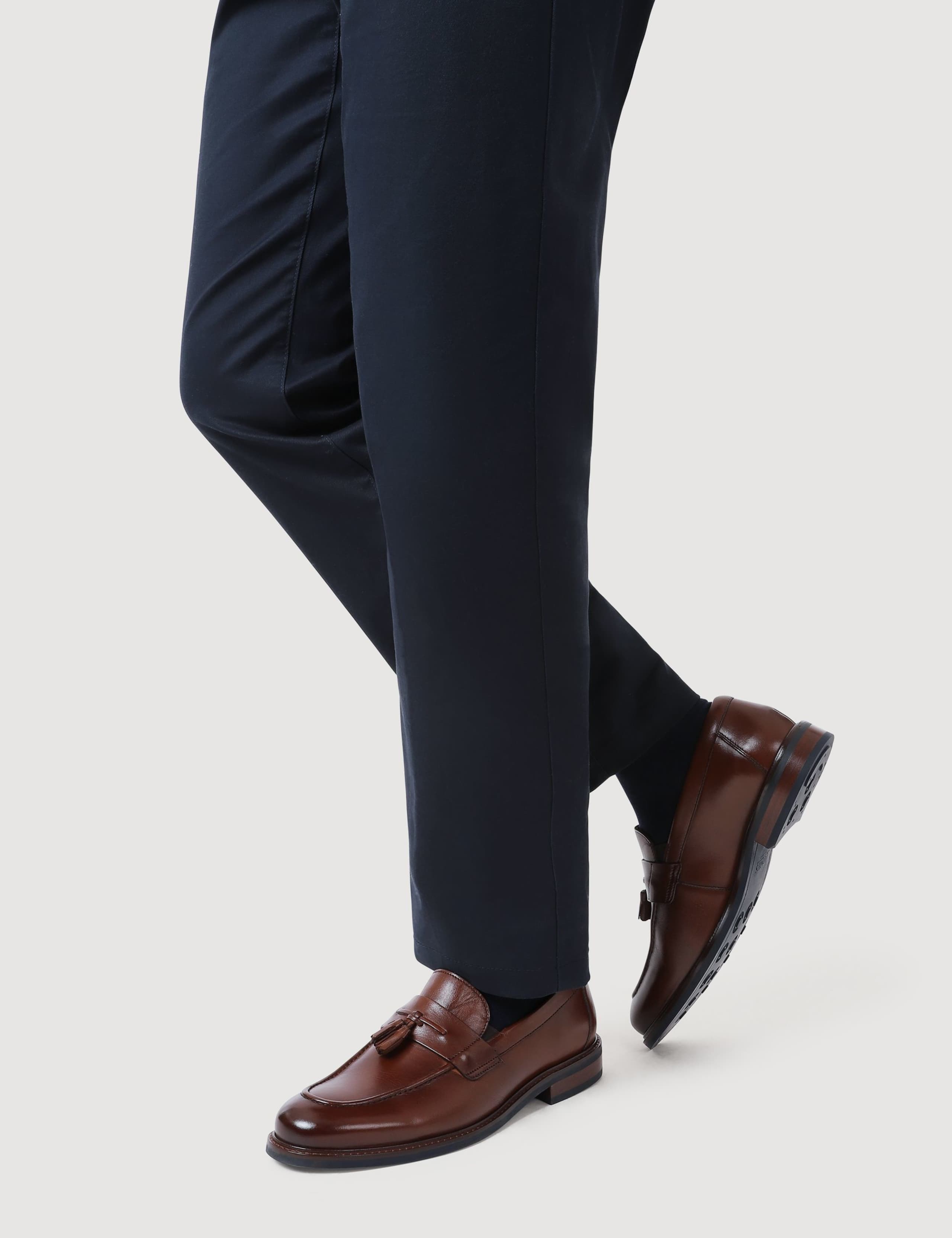 Wide Fit Leather Slip-On Loafers