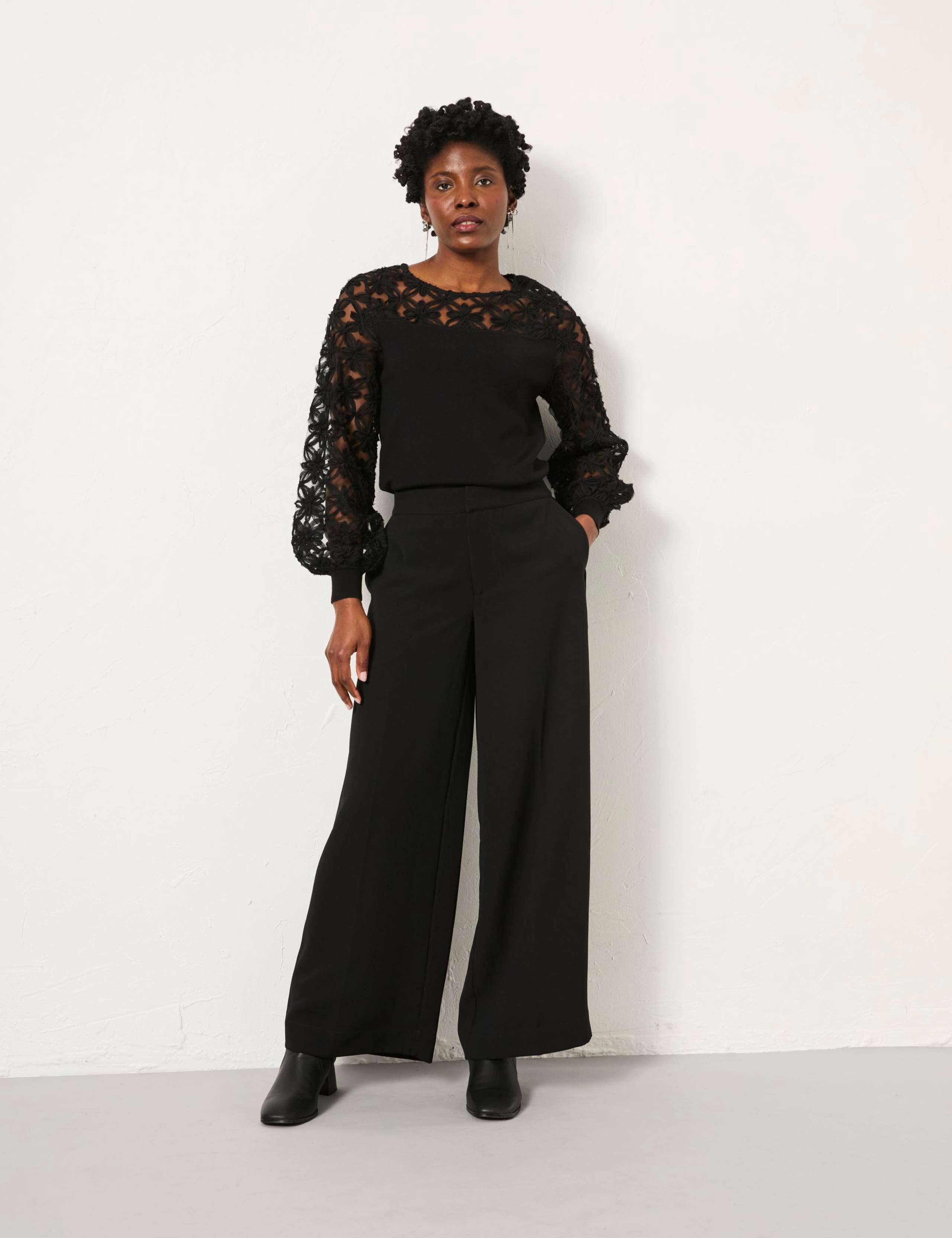 Satin Wide Leg Trousers