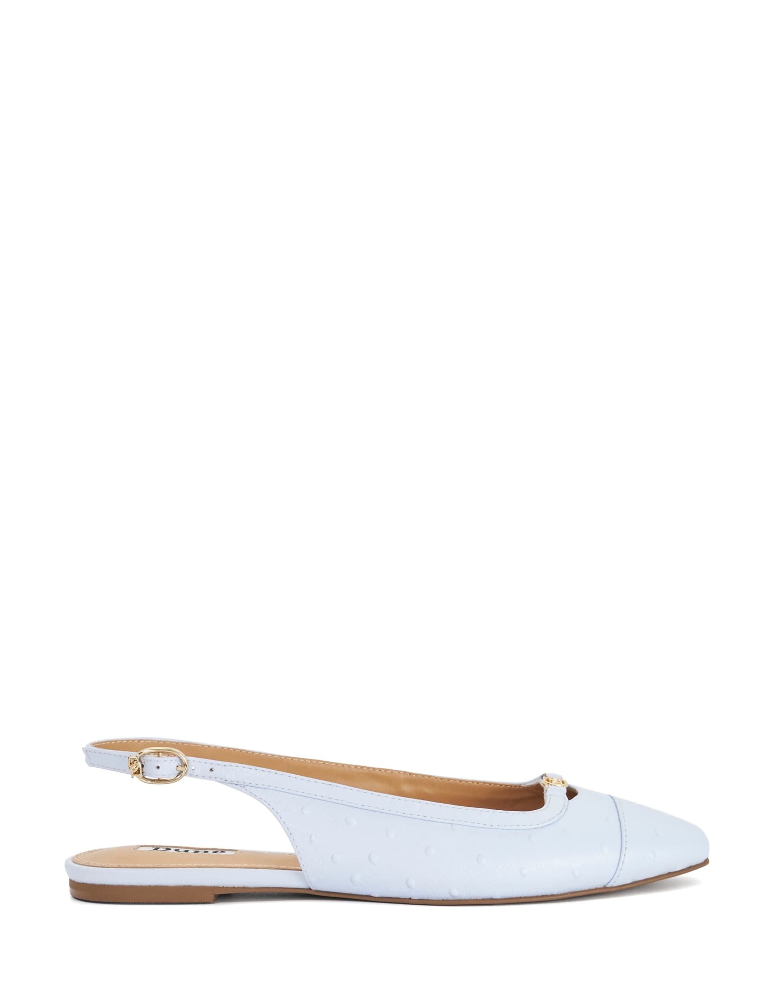 Leather Buckle Slingback Ballet Pumps