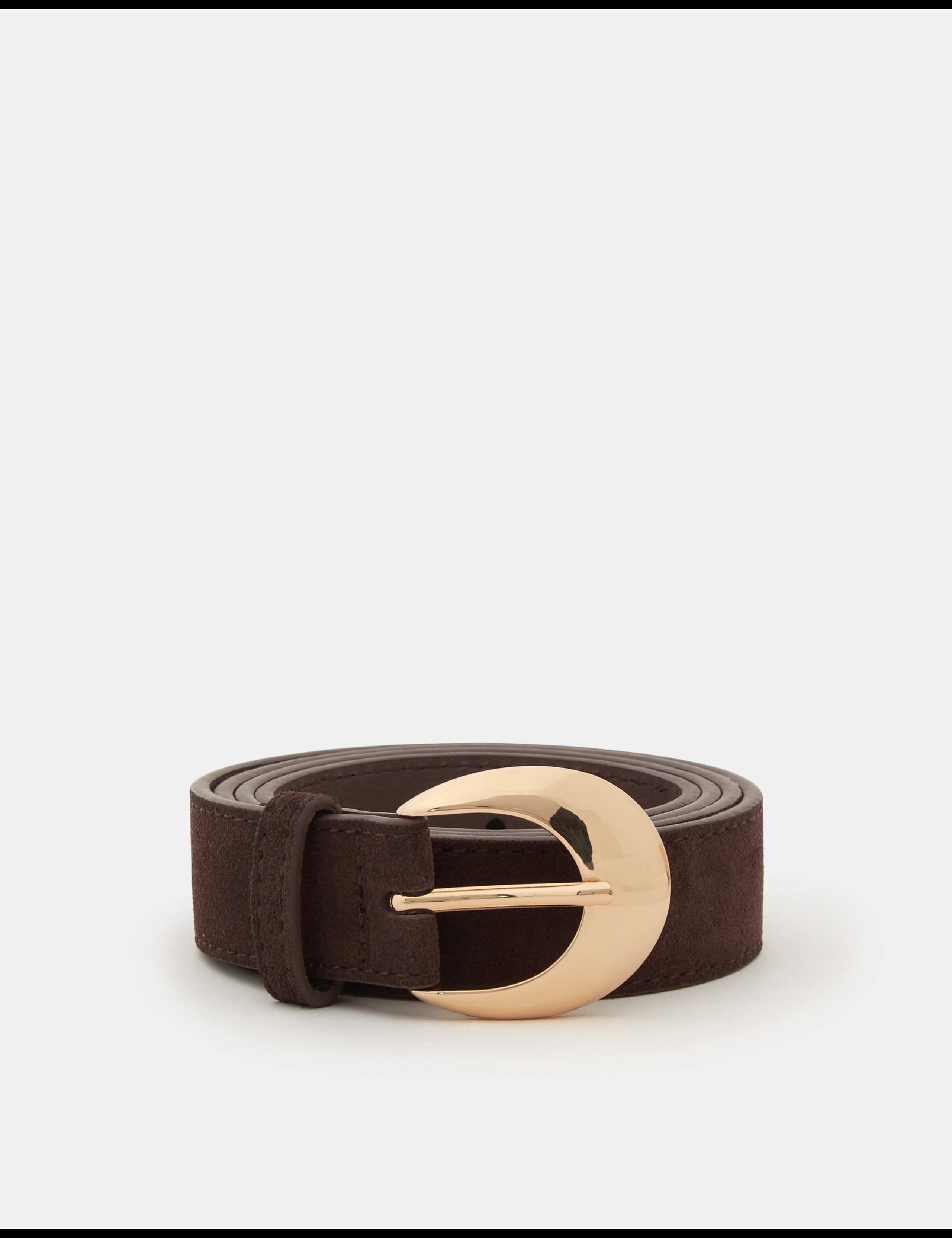 Suede Oval Buckle Belt