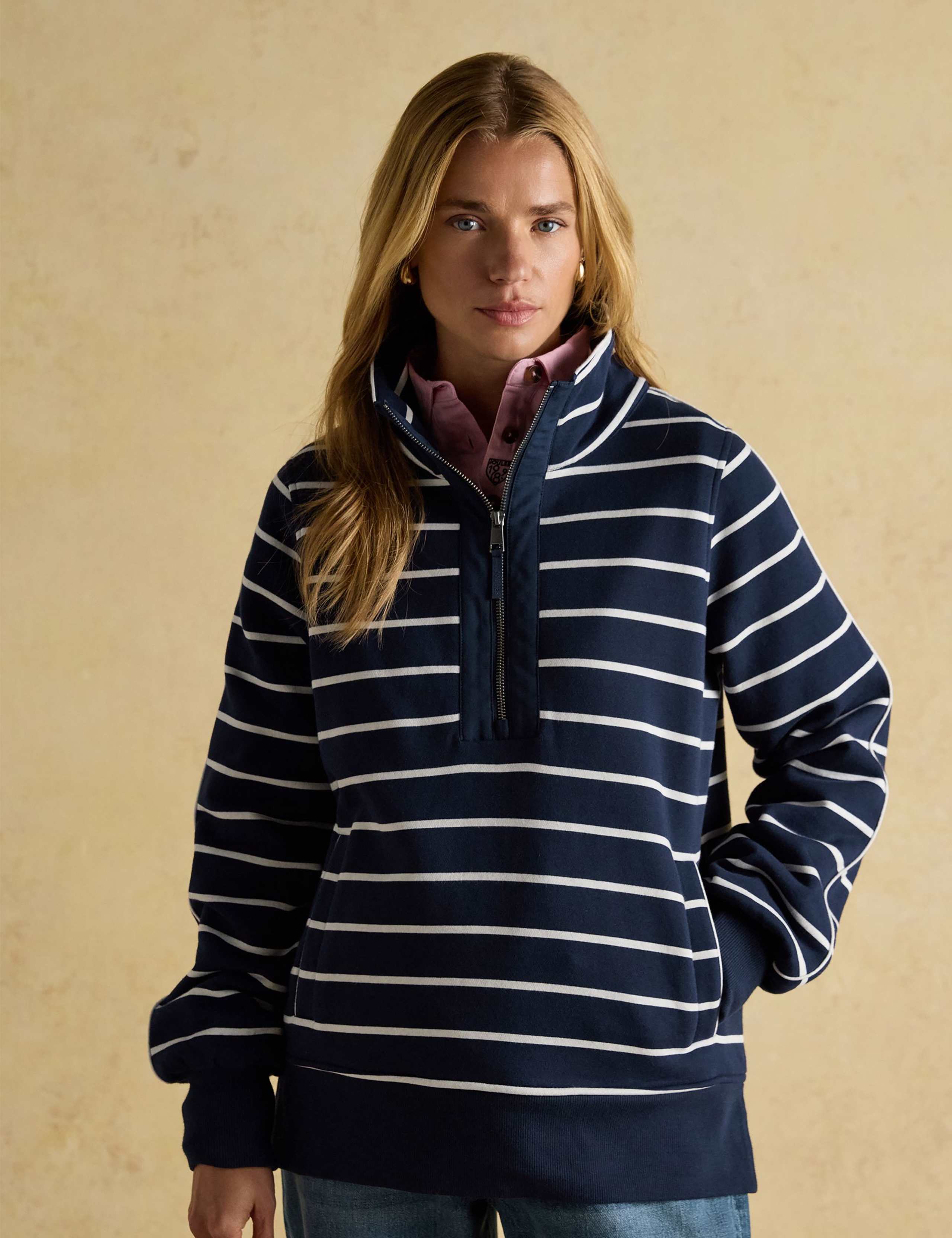 Pure Cotton Half Zip Sweatshirt