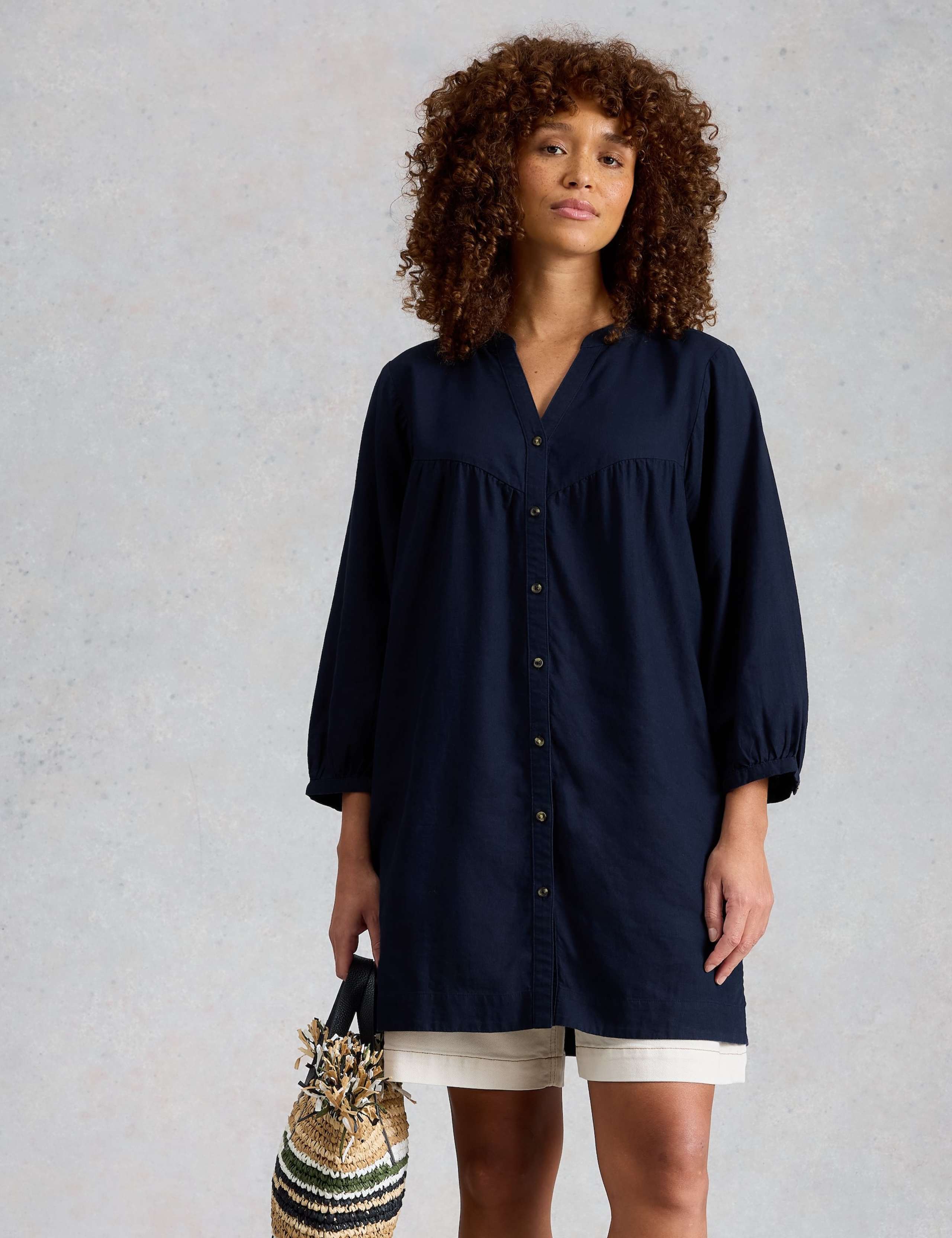 Linen Rich Notch Neck Tunic