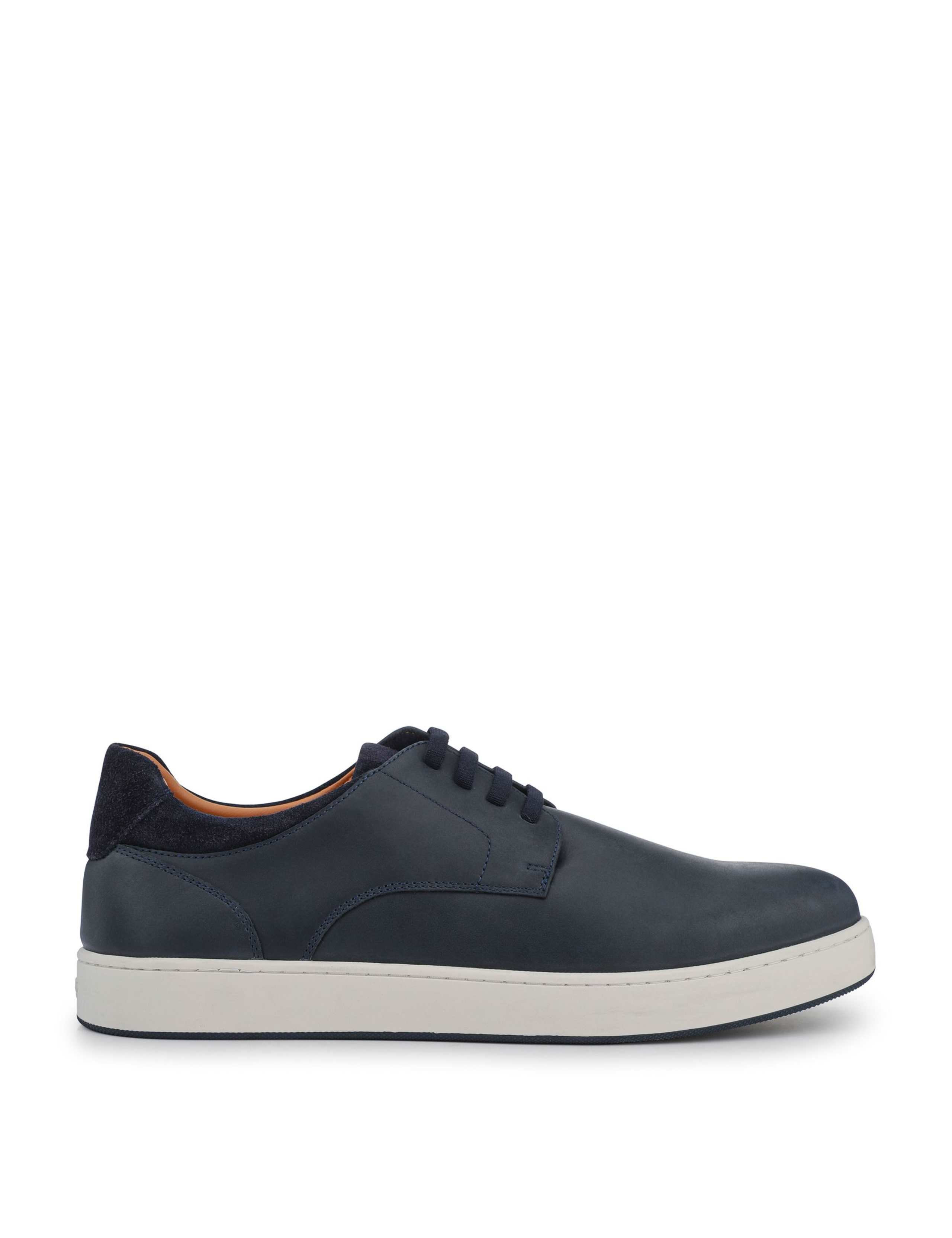 Wide Fit Leather Trainers