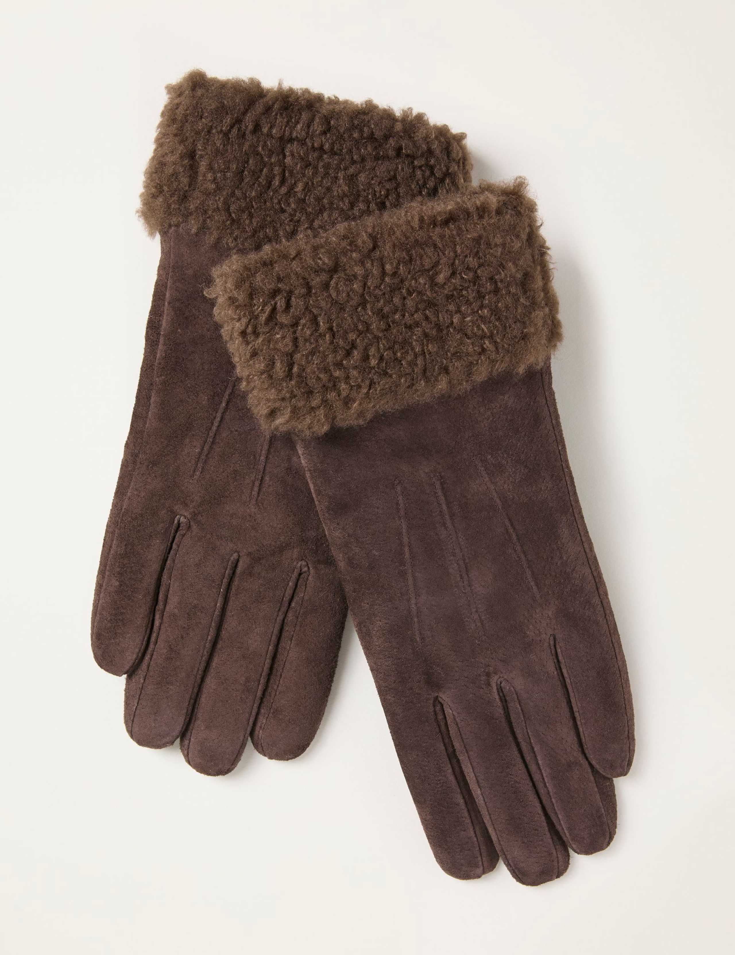 Faux Suede Warm Lined Gloves