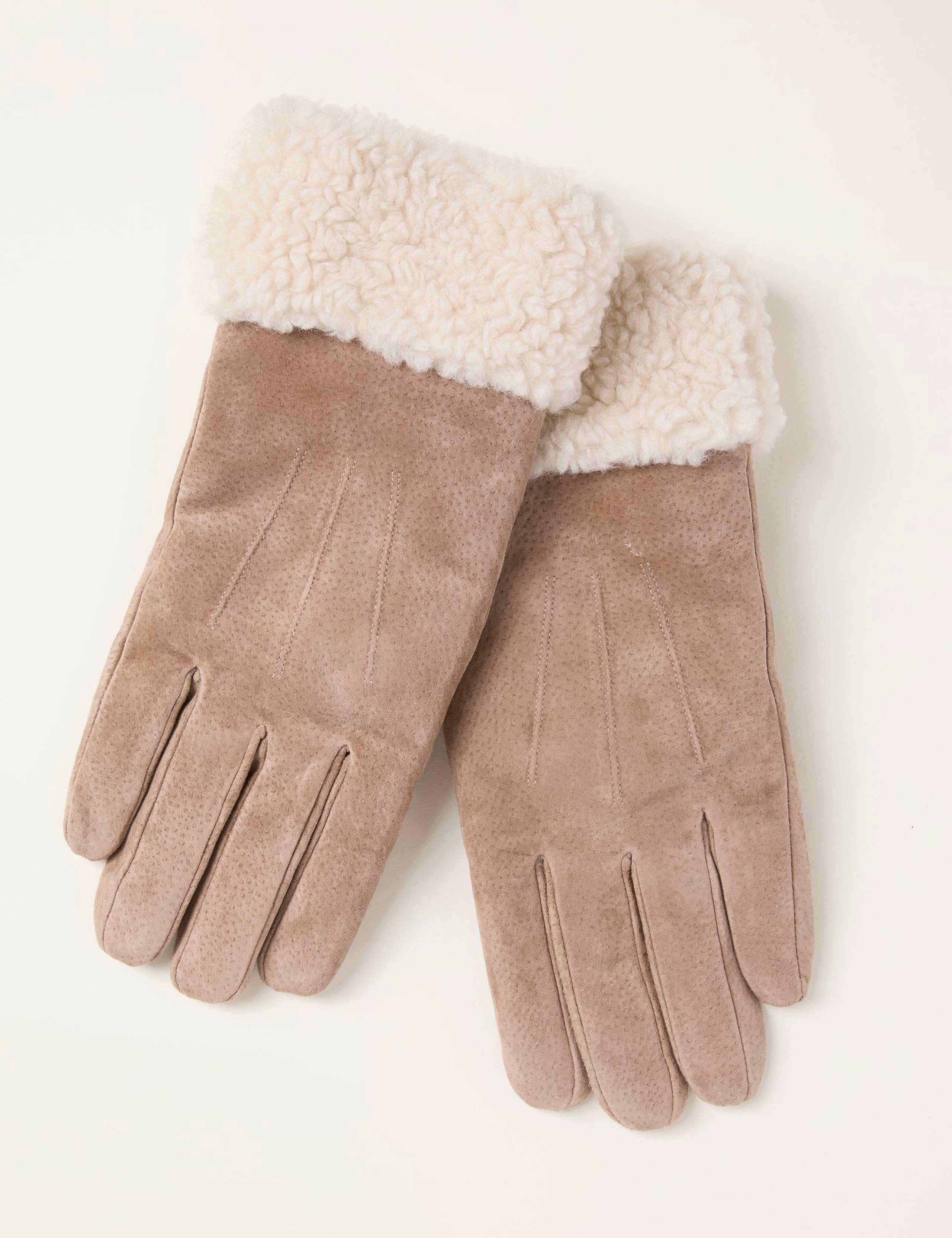 Faux Suede Warm Lined Gloves
