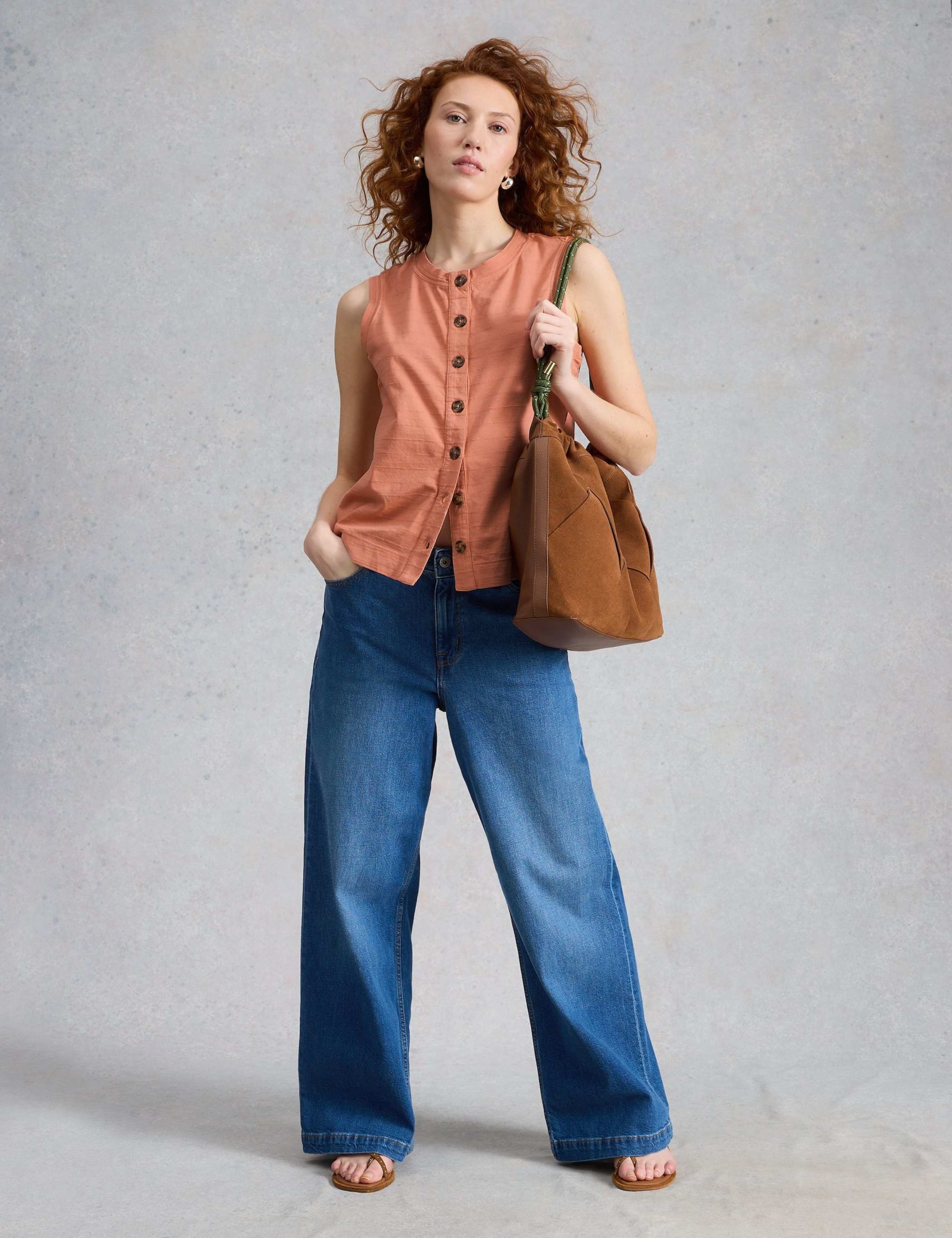 Pure Cotton Button Detail Vest