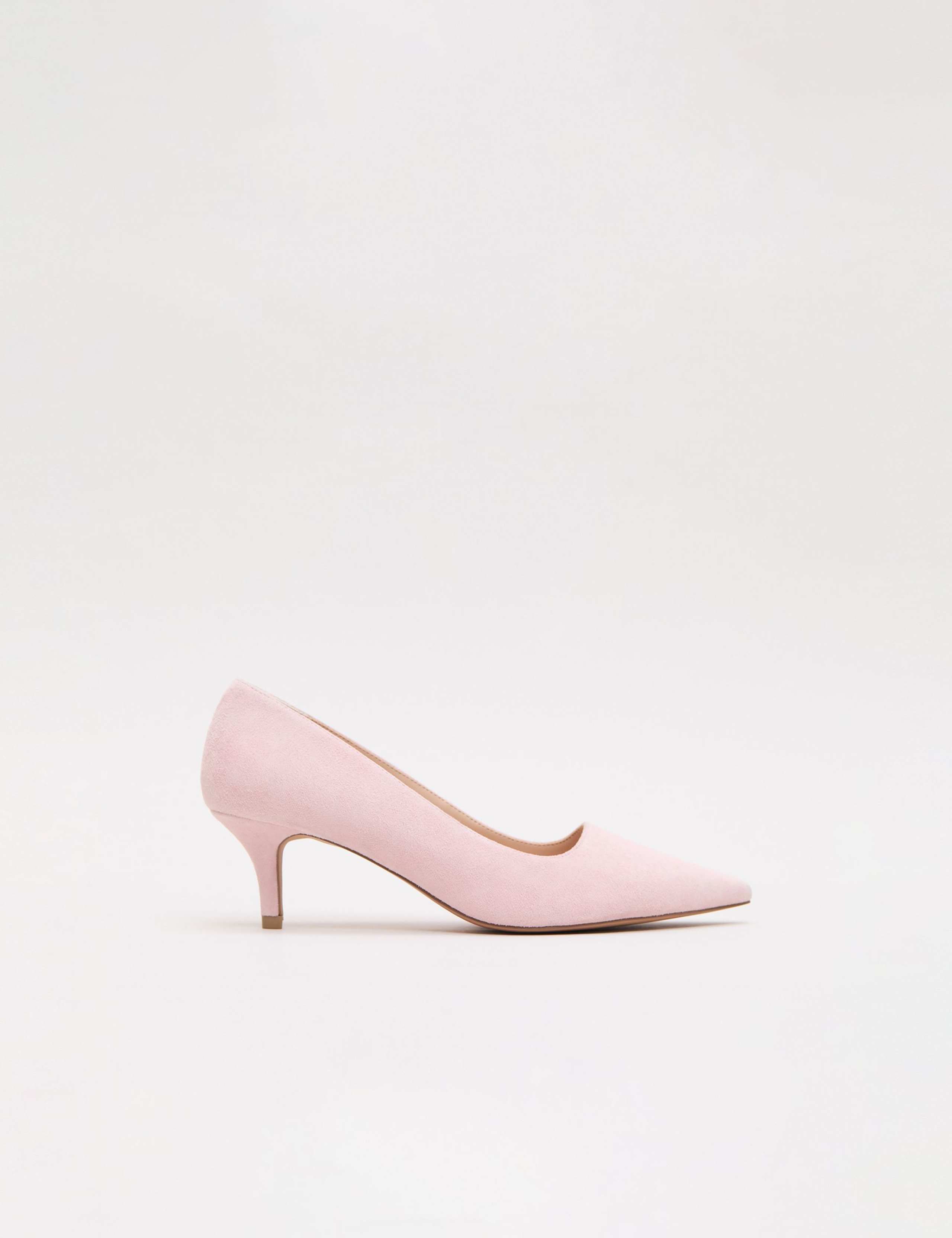 Suede Kitten Heel Pointed Court Shoes
