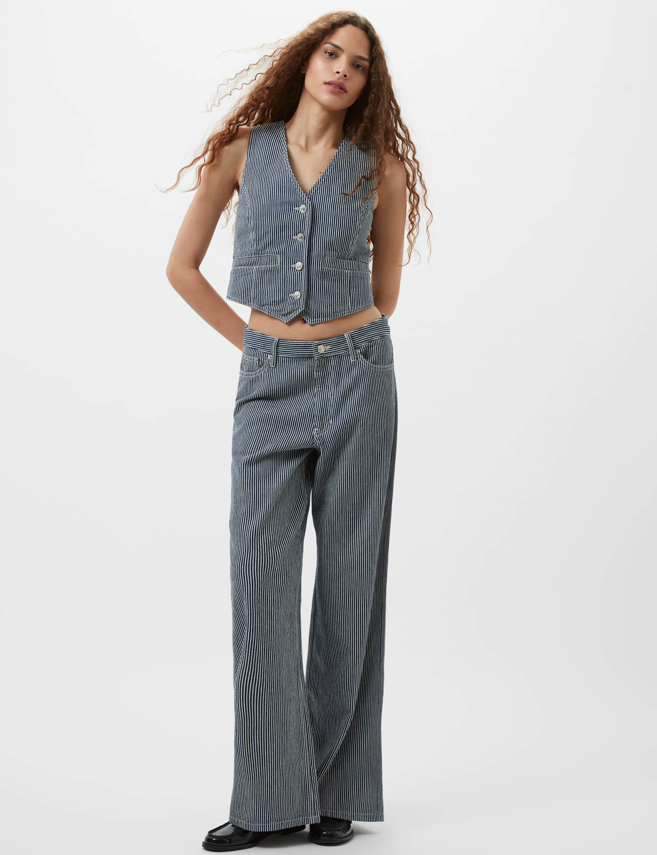 Denim Pinstripe Waistcoat