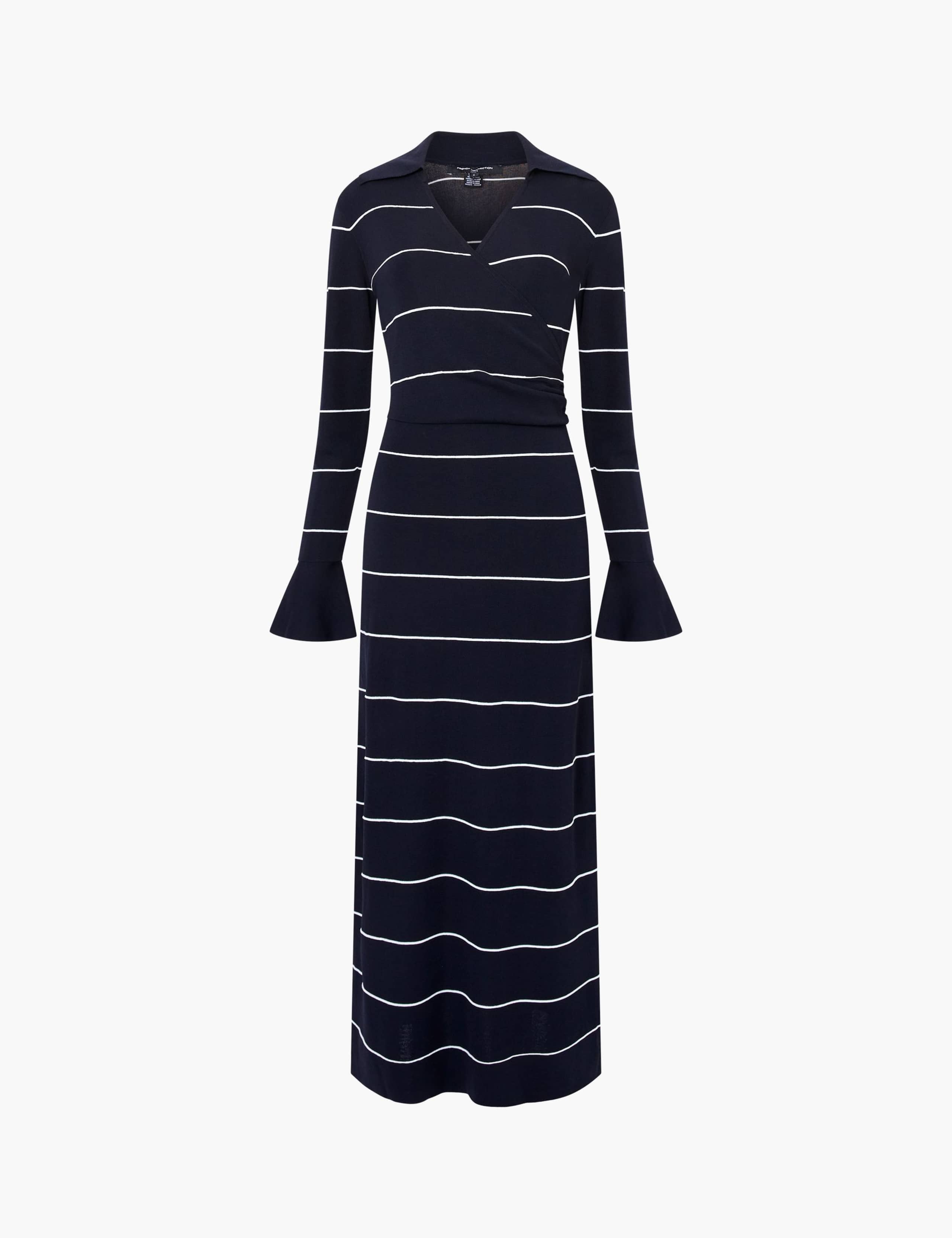 Striped V-Neck Maxi Jumper Dress