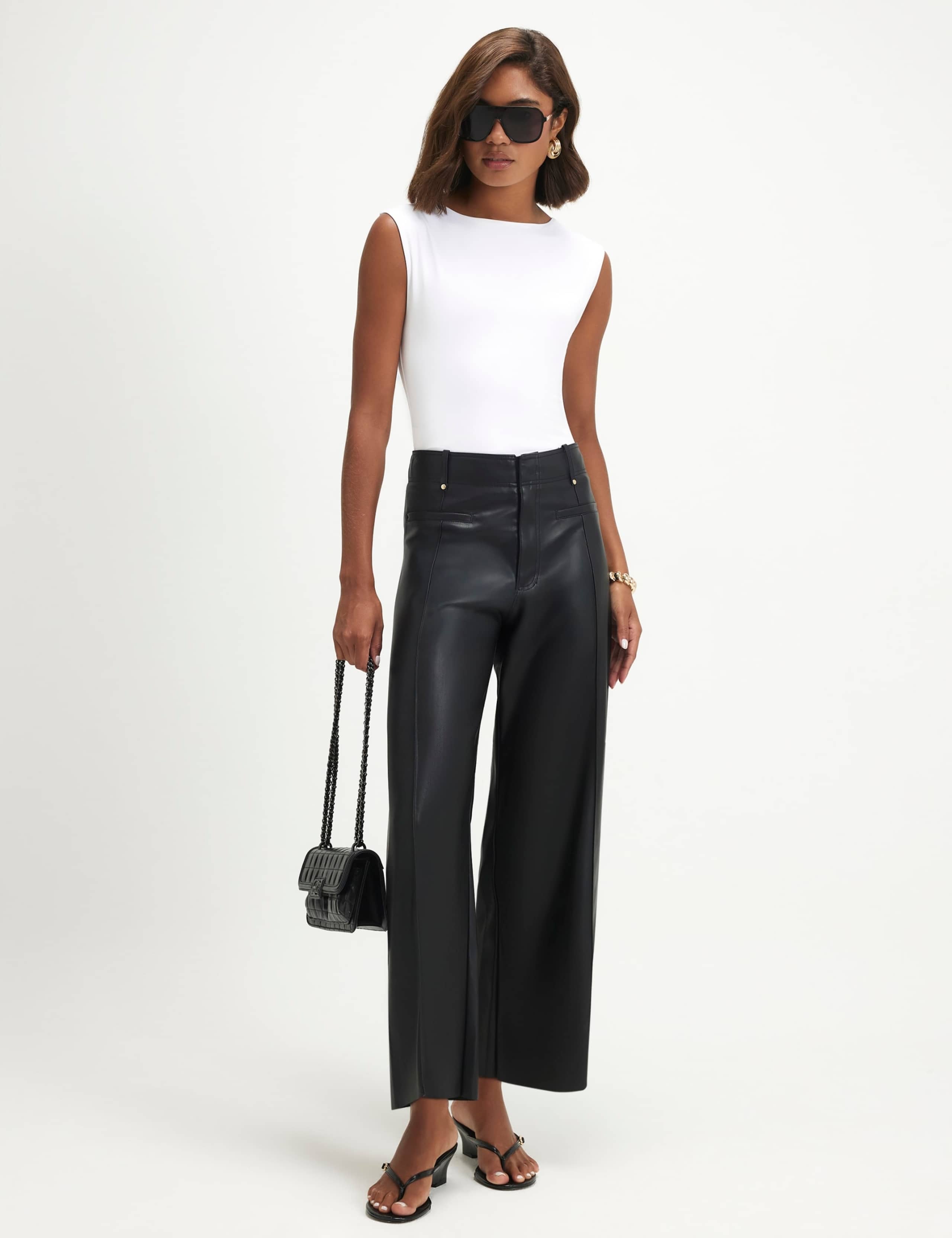 Seam Detail Cropped Trousers