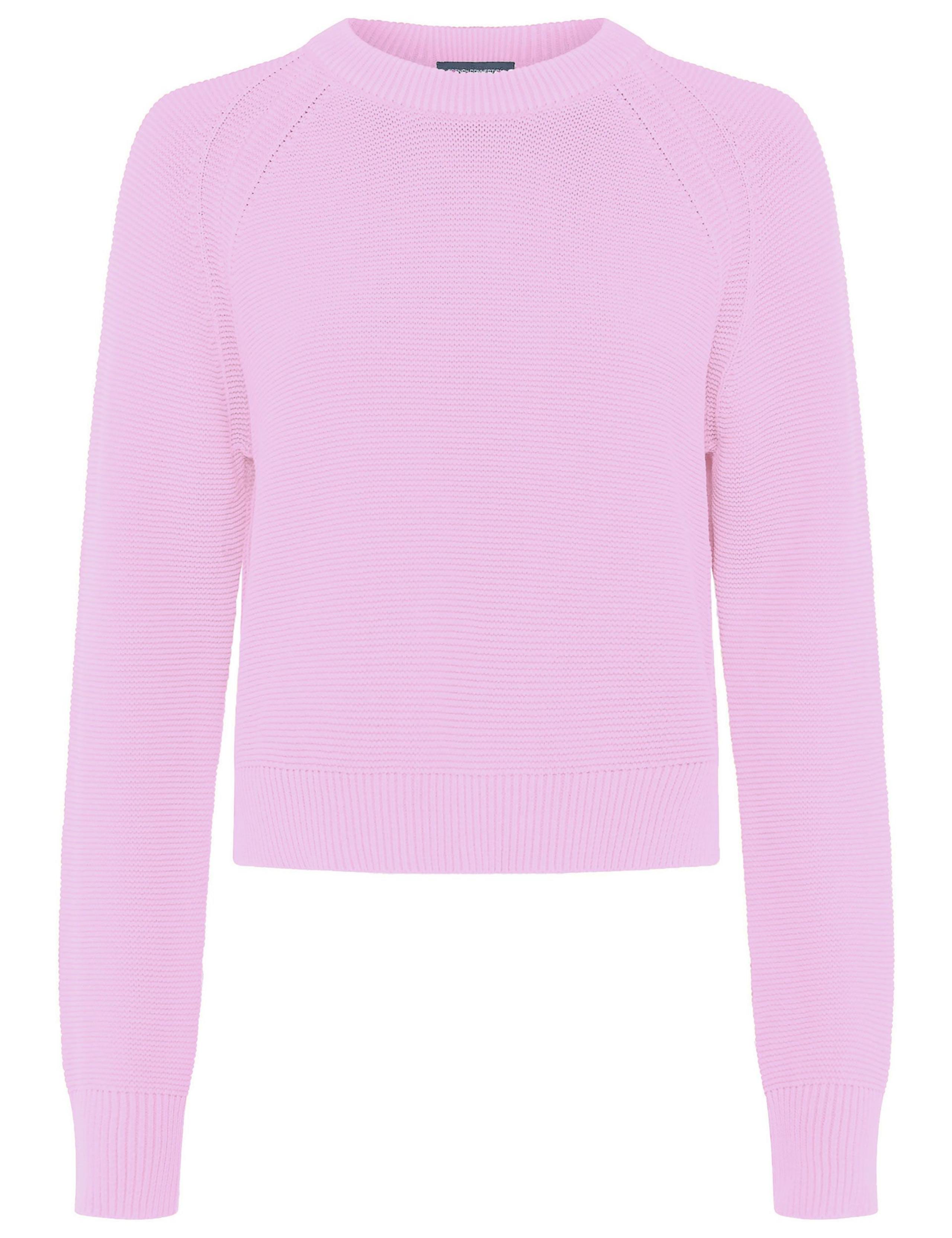 Pure Cotton Textured Crew Neck Jumper
