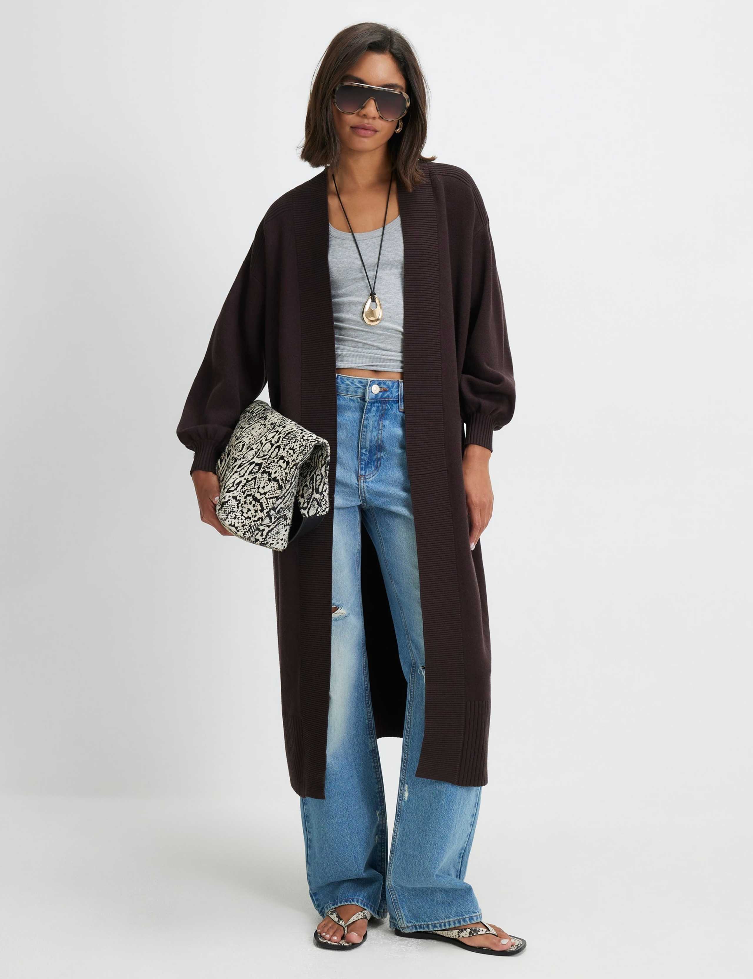 Ribbed Longline Cardigan