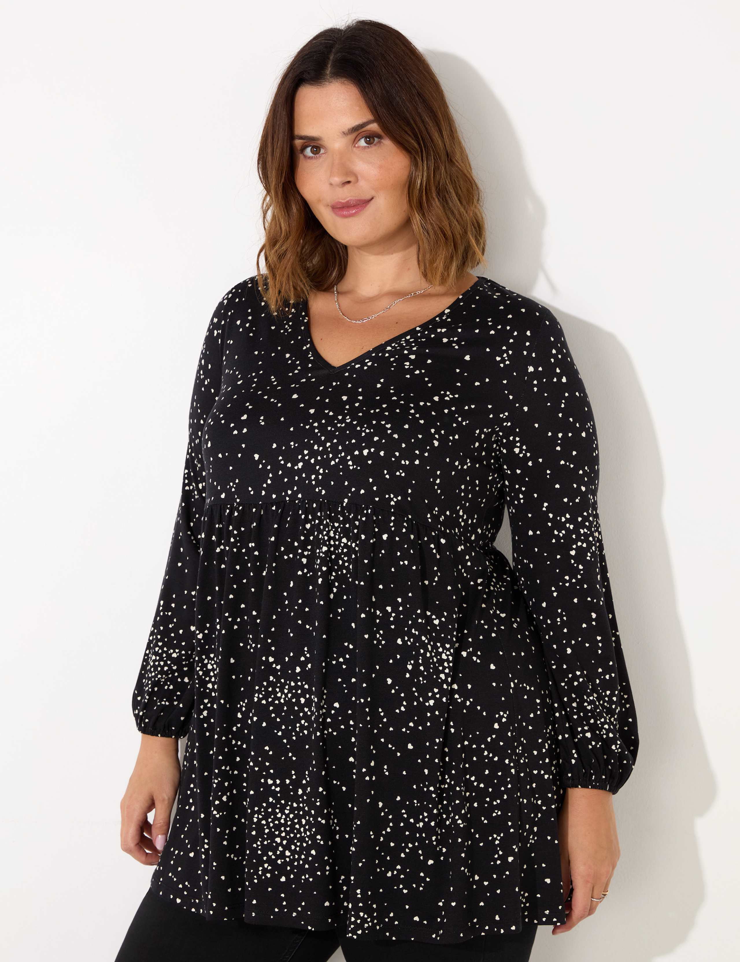 Star Print Gathered Tunic