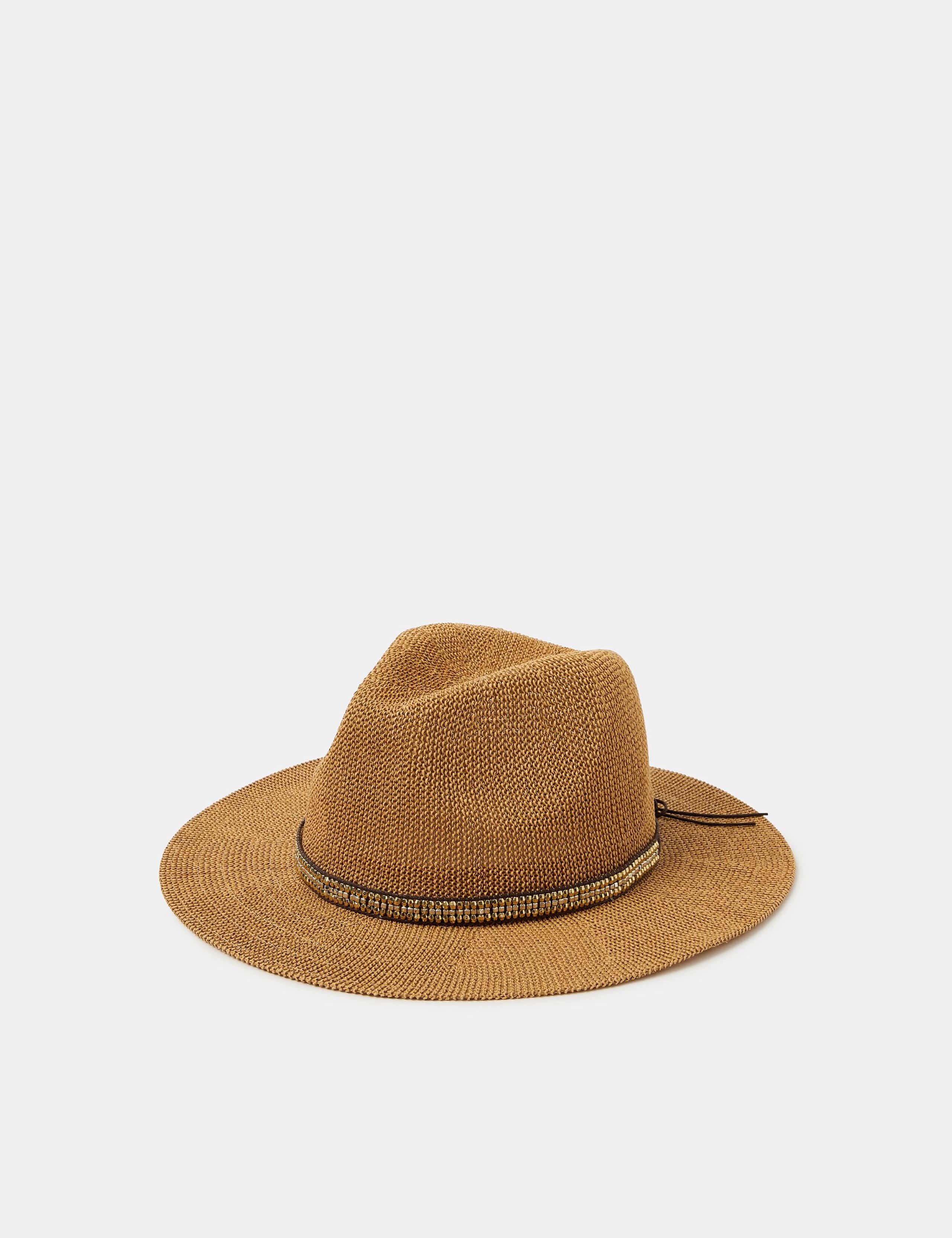Metallic Trim Fedora Hat