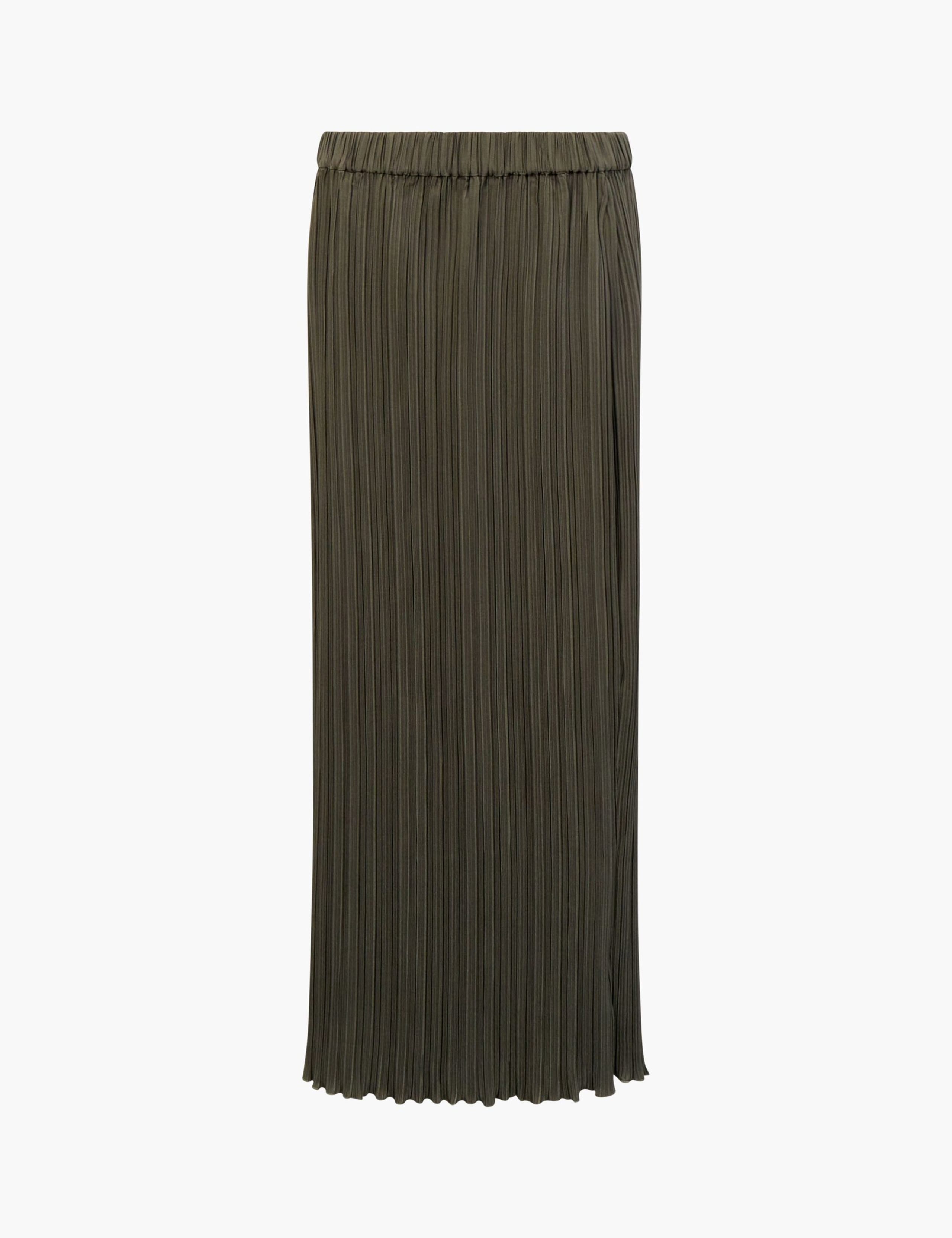 Plissé Midi Column Skirt