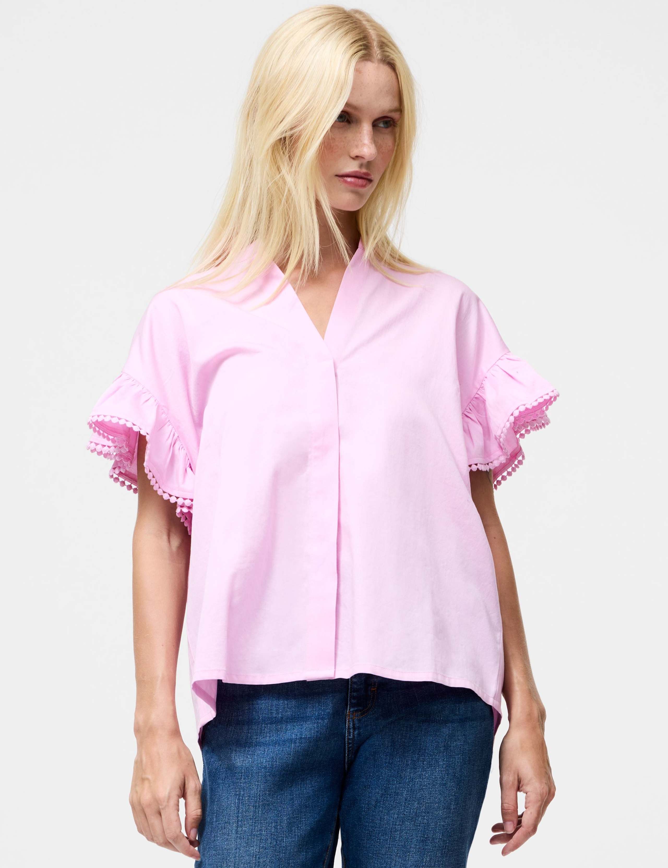 Pure Cotton Notch Neck Top
