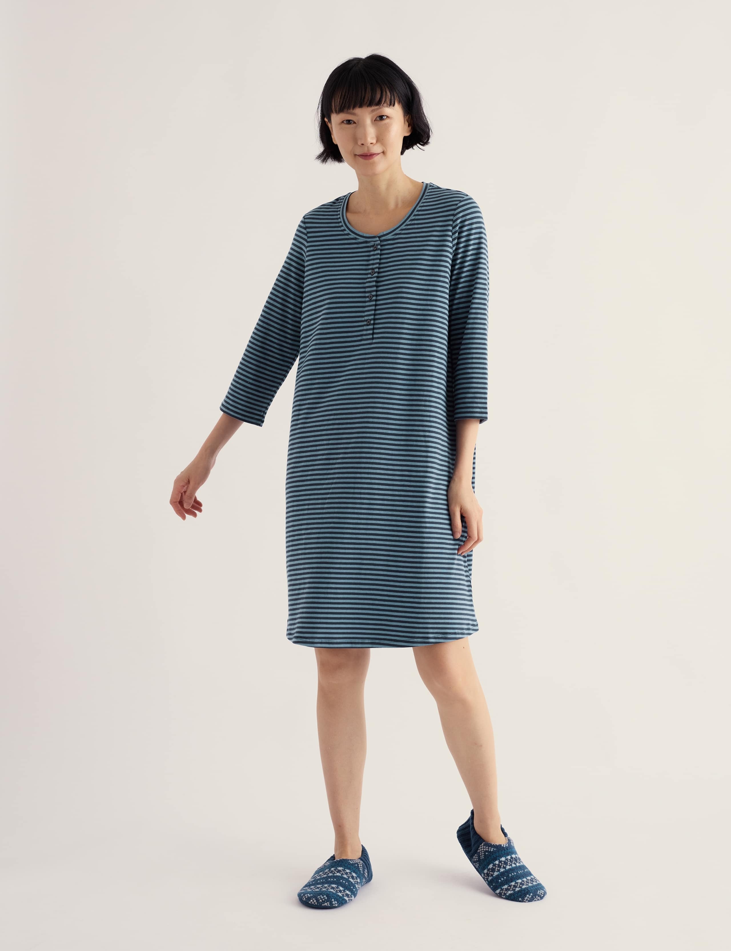 Cotton Rich Striped Nightdress