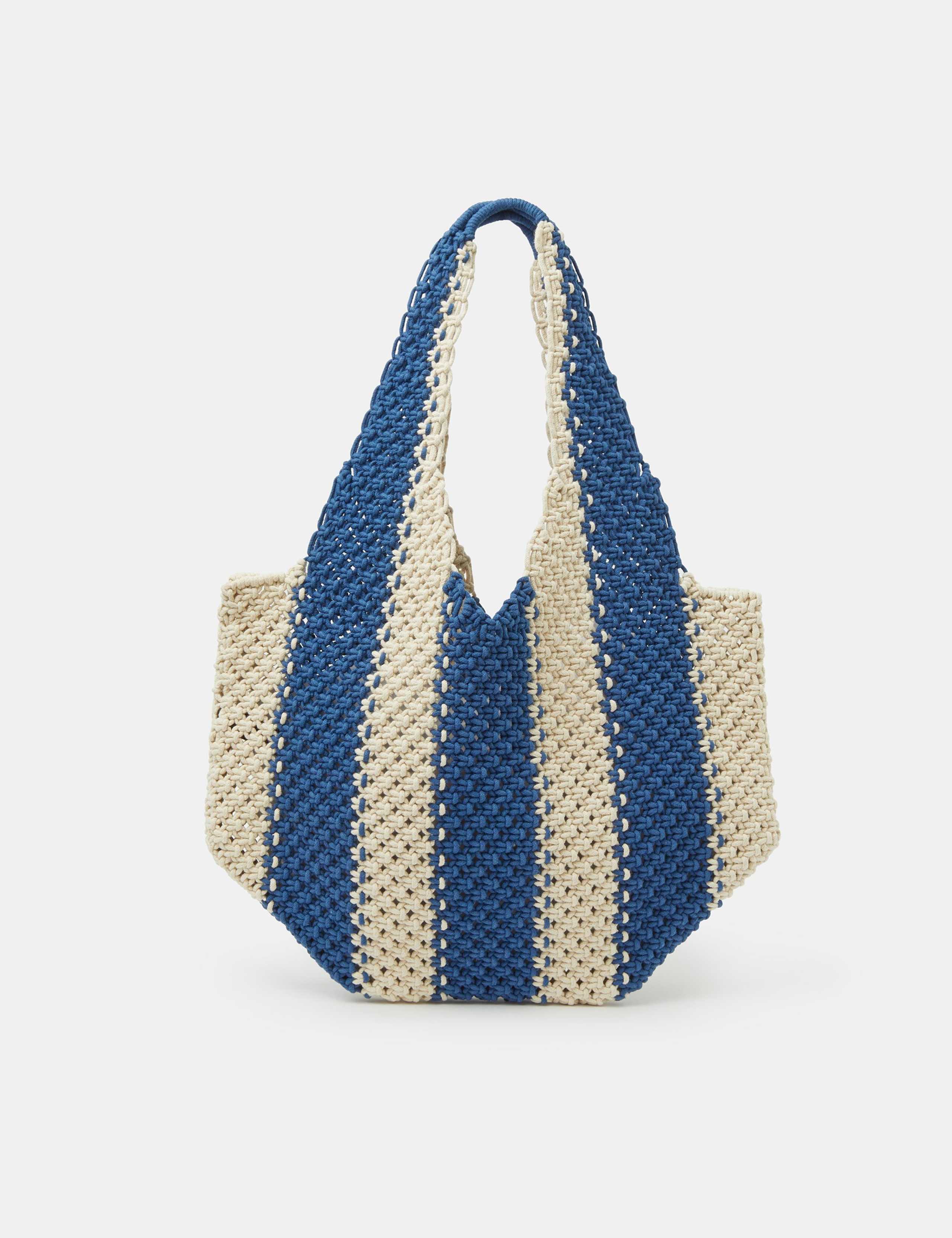 Macrame Striped Shoulder Bag