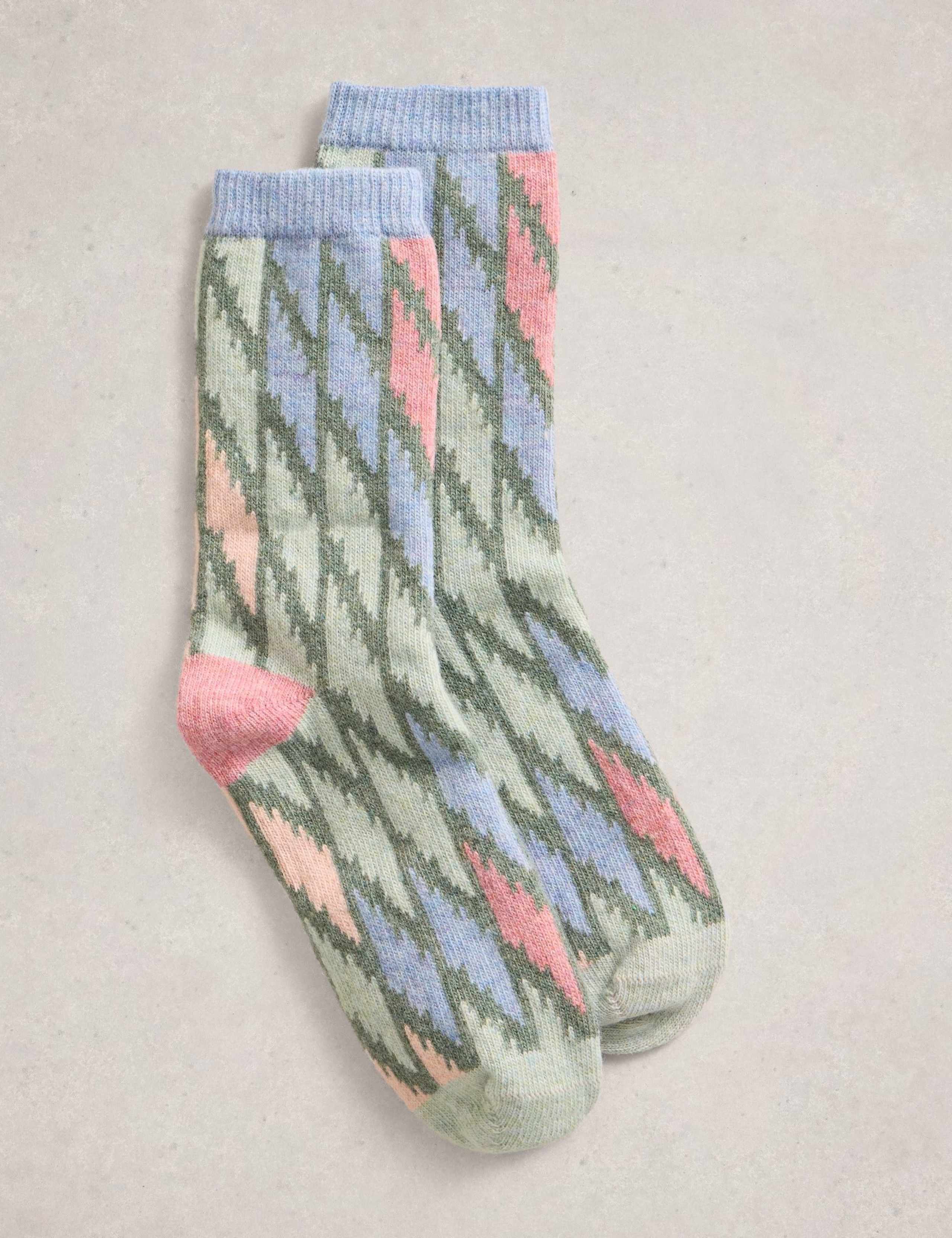 Thermal Wool Rich Geometric Socks