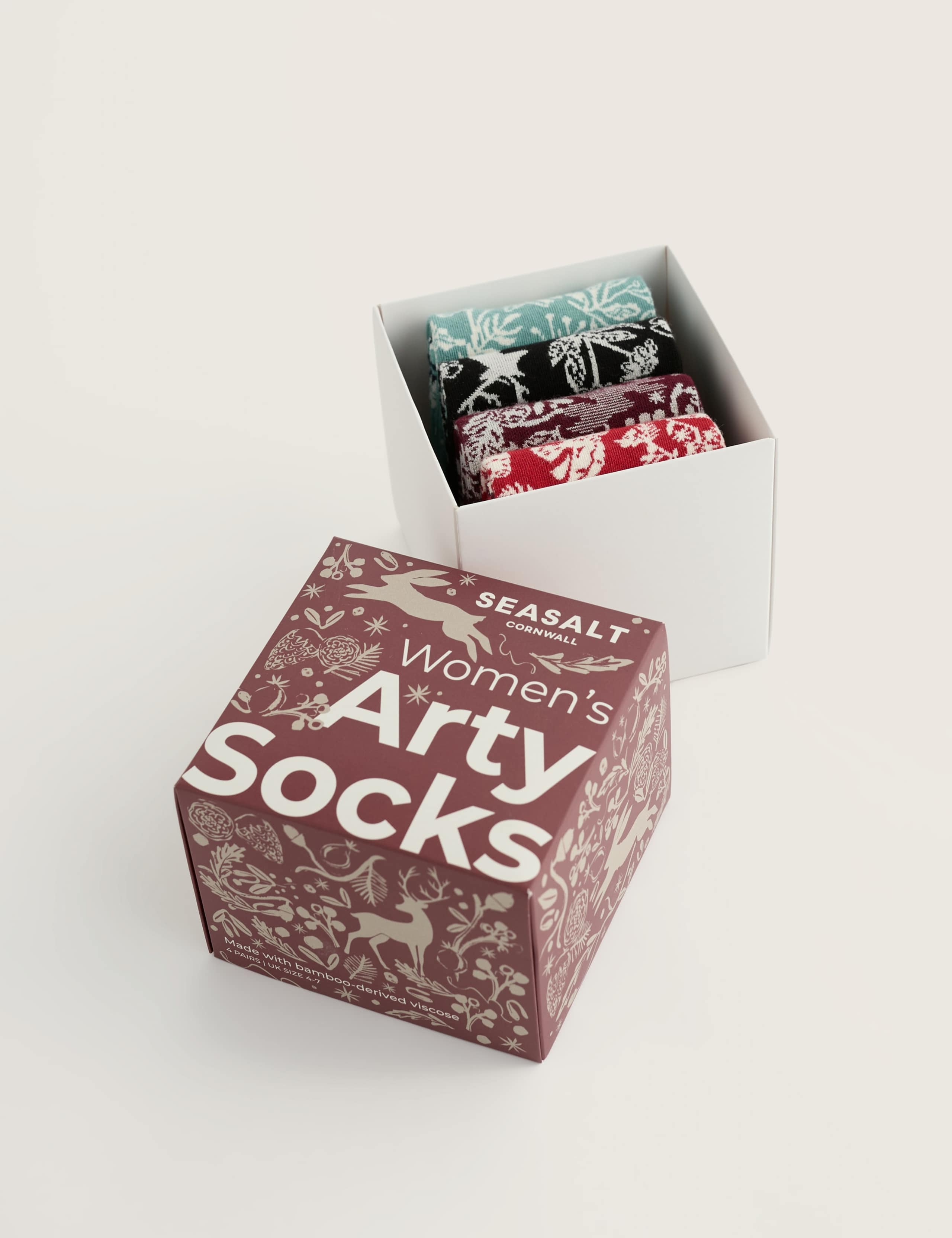 4 Pack Animal Print Ankle High Socks