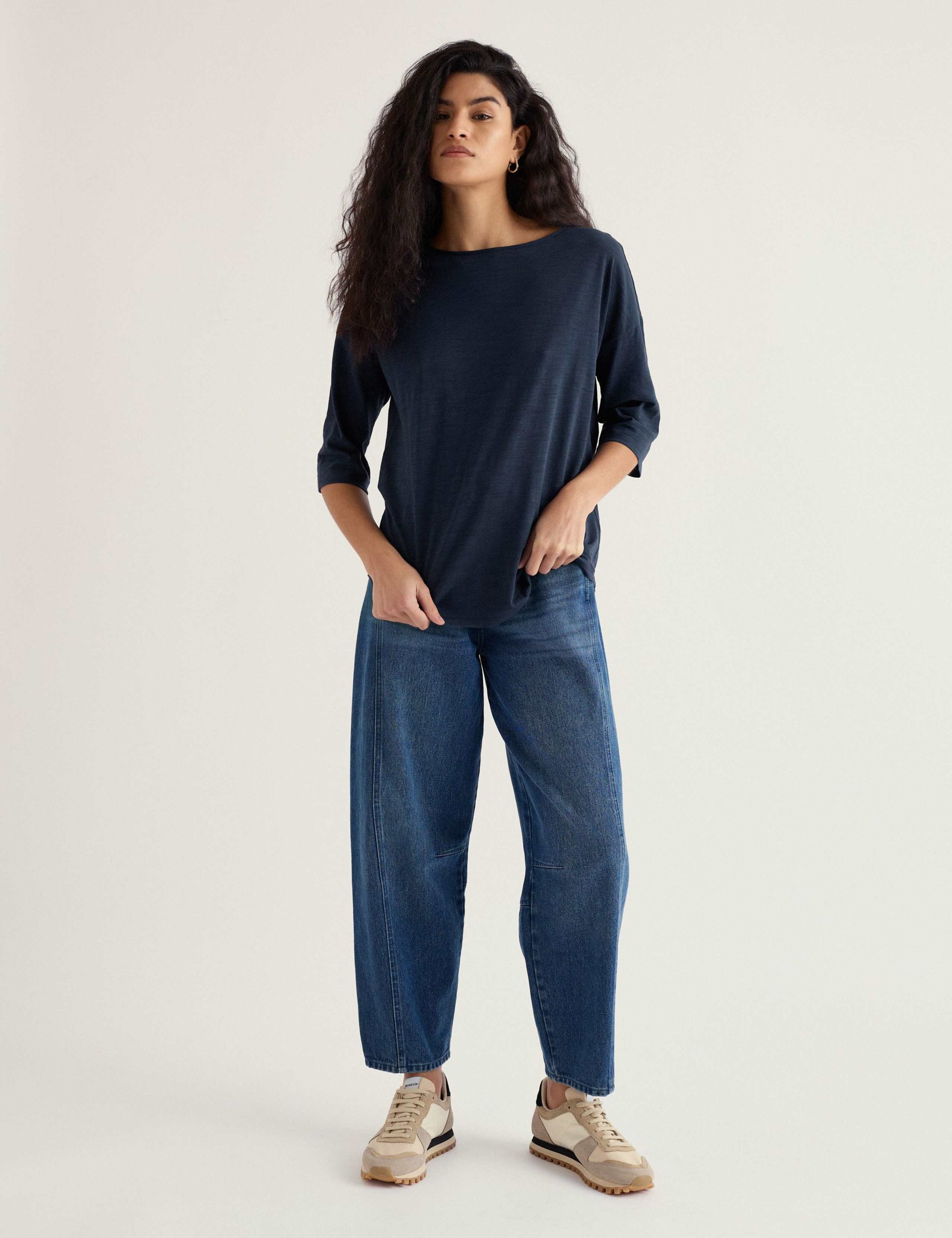 Pure Cotton Slash Neck Top