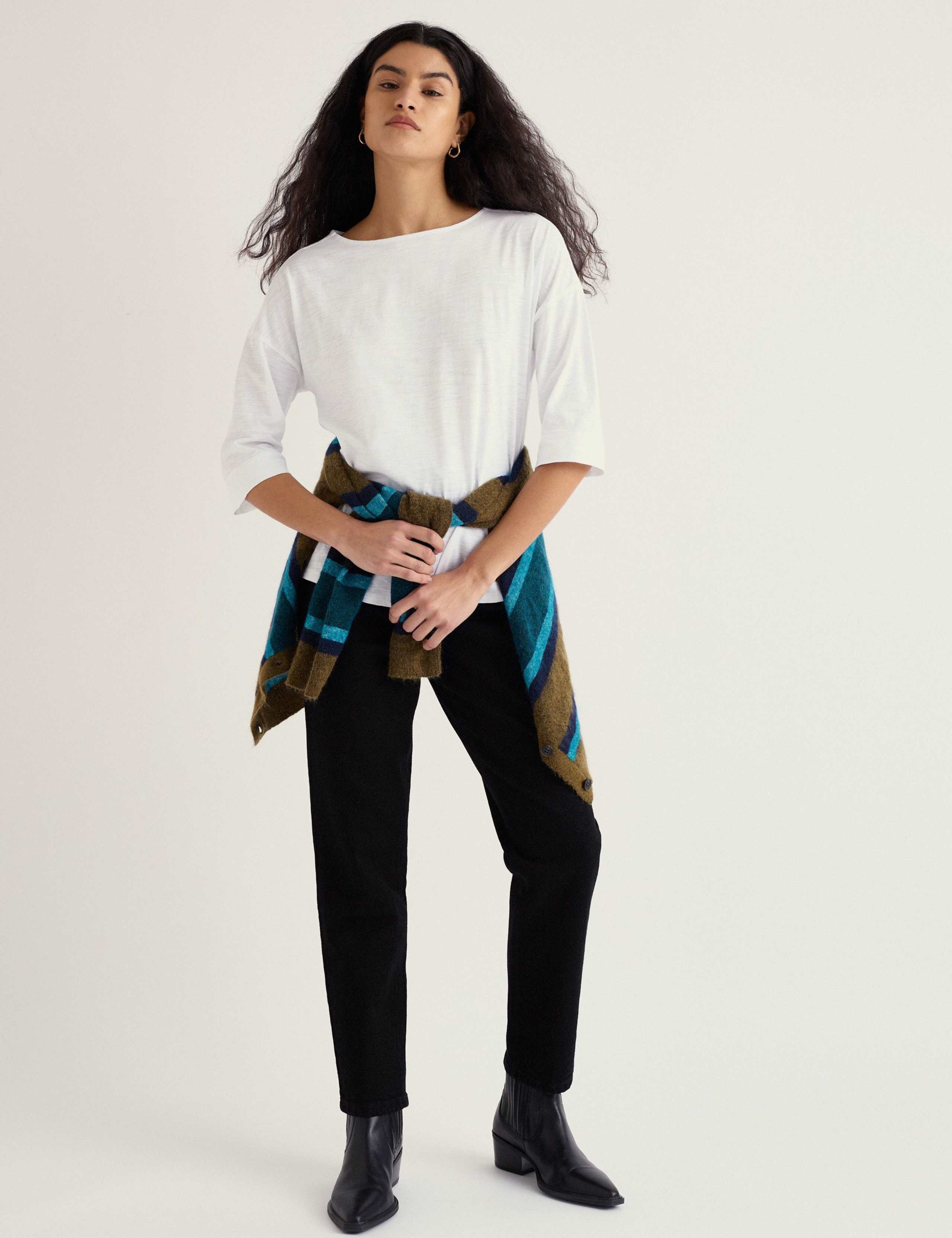 Pure Cotton Slash Neck Top