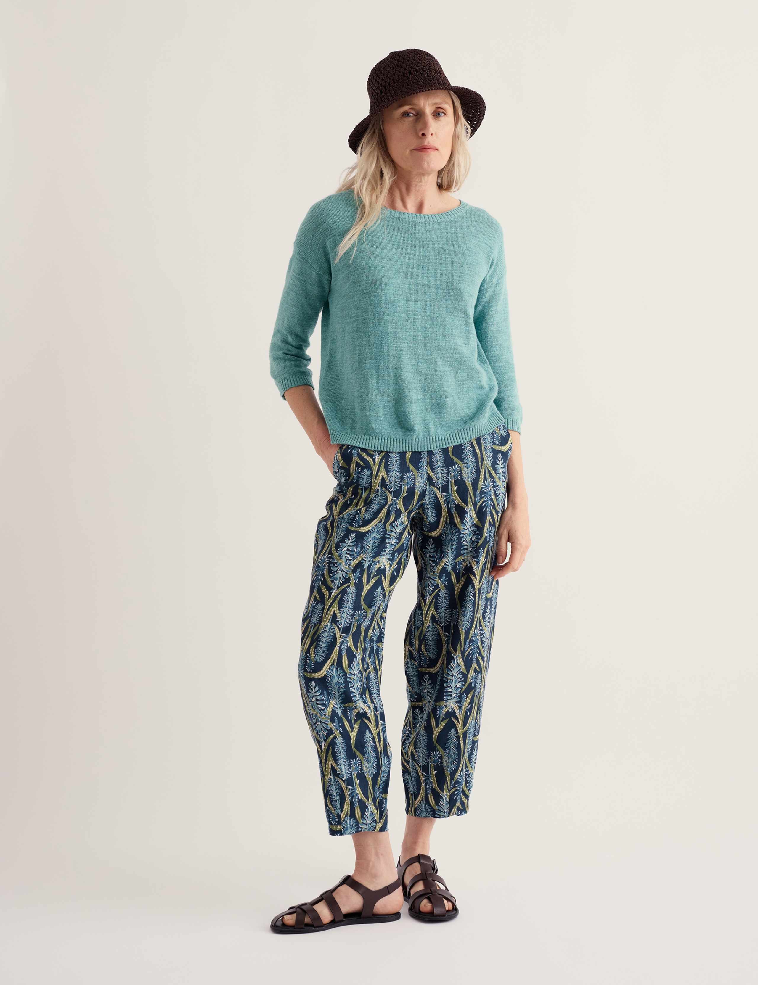 Cotton Rich Crew Neck Relaxed Jumper