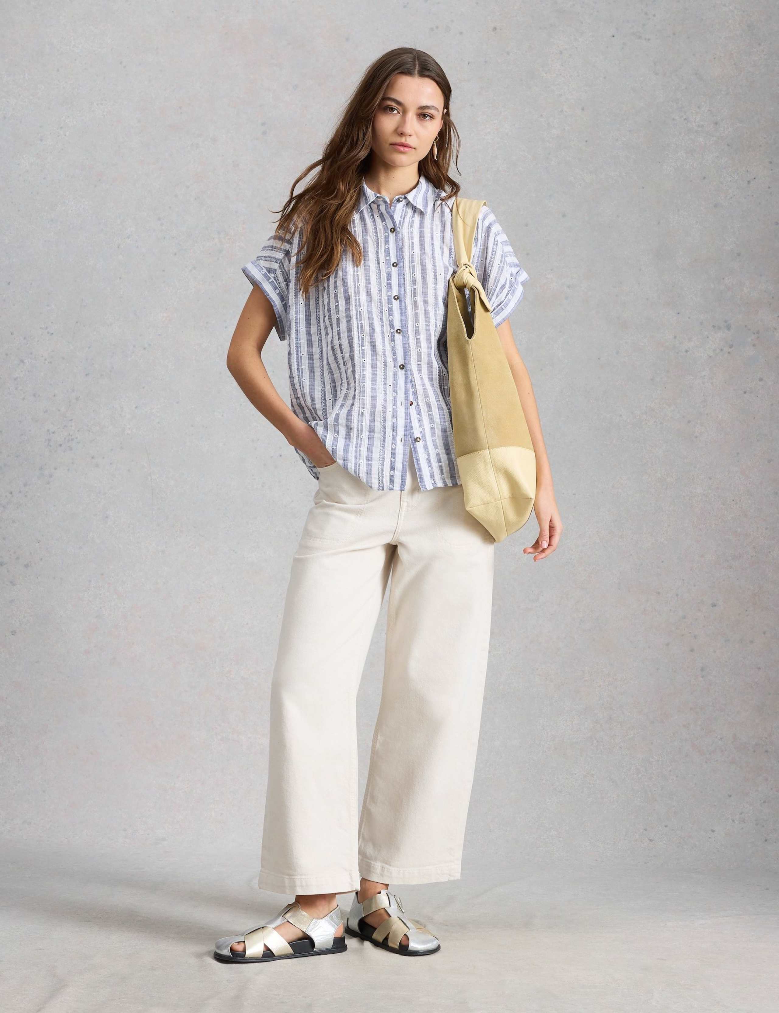Pure Cotton Embroidered Shirt
