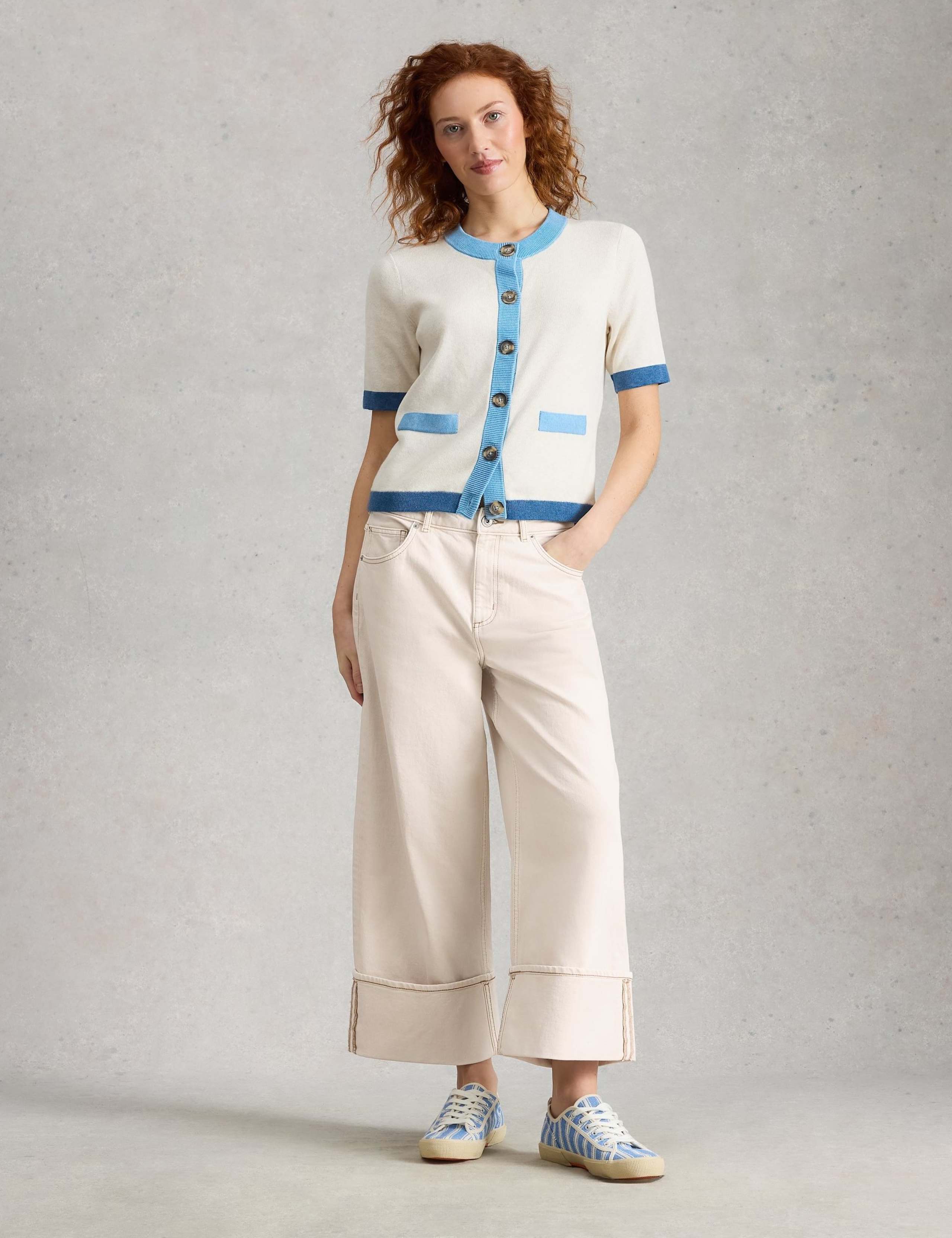 Straight Leg Turn Up Ankle Grazer Jeans