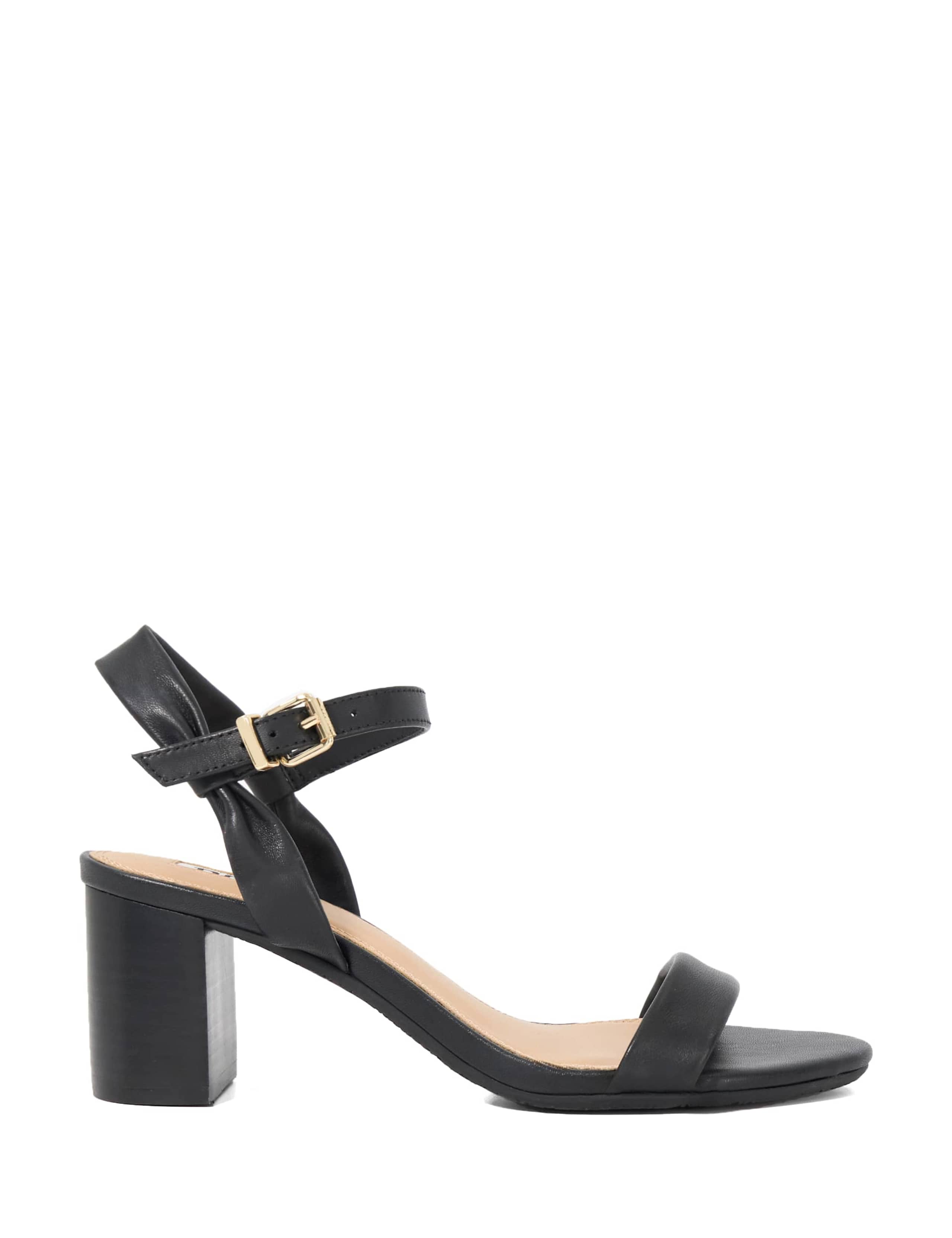 Wide Fit Leather Block Heel Sandals
