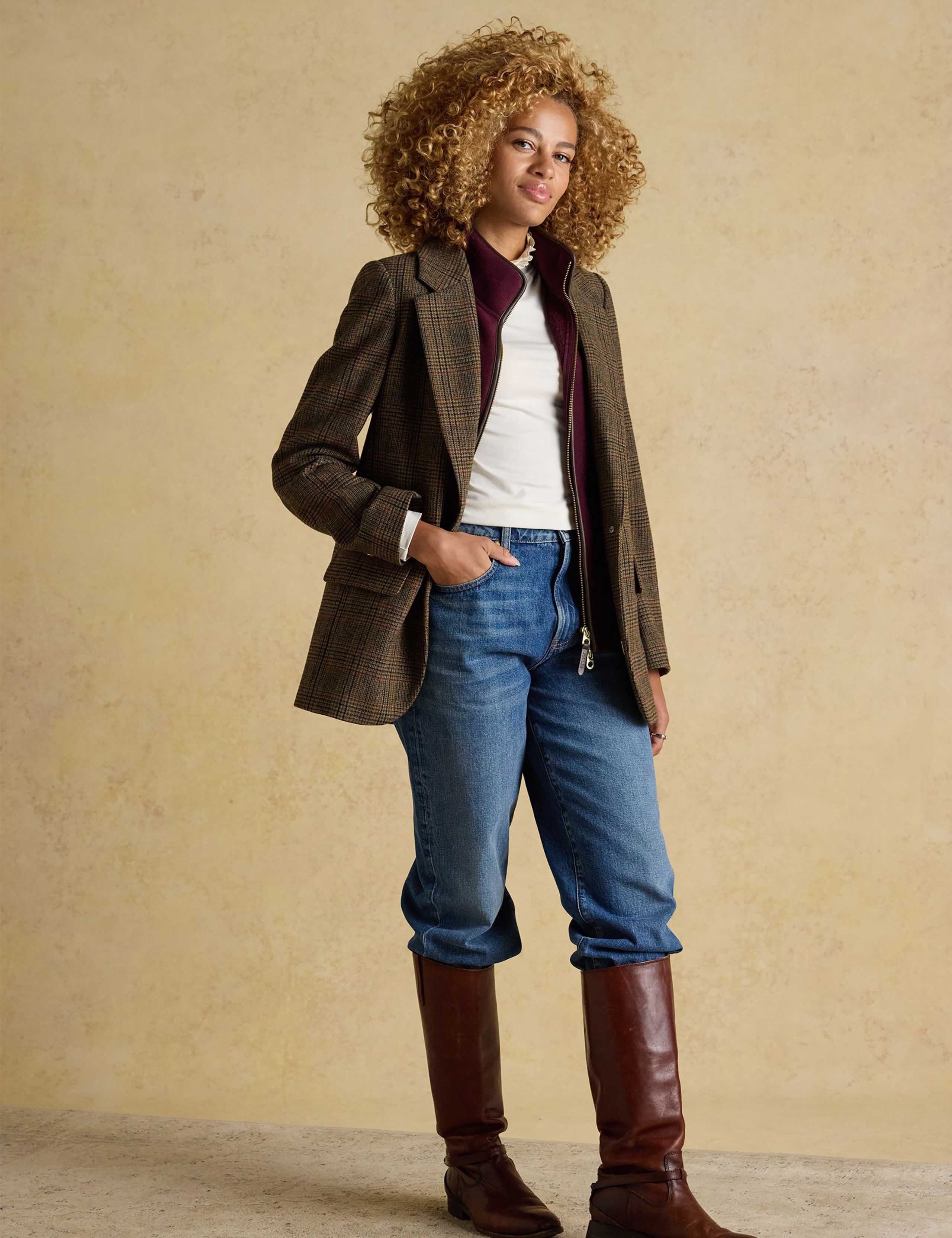 Jersey Frill Neck Button Detail Top