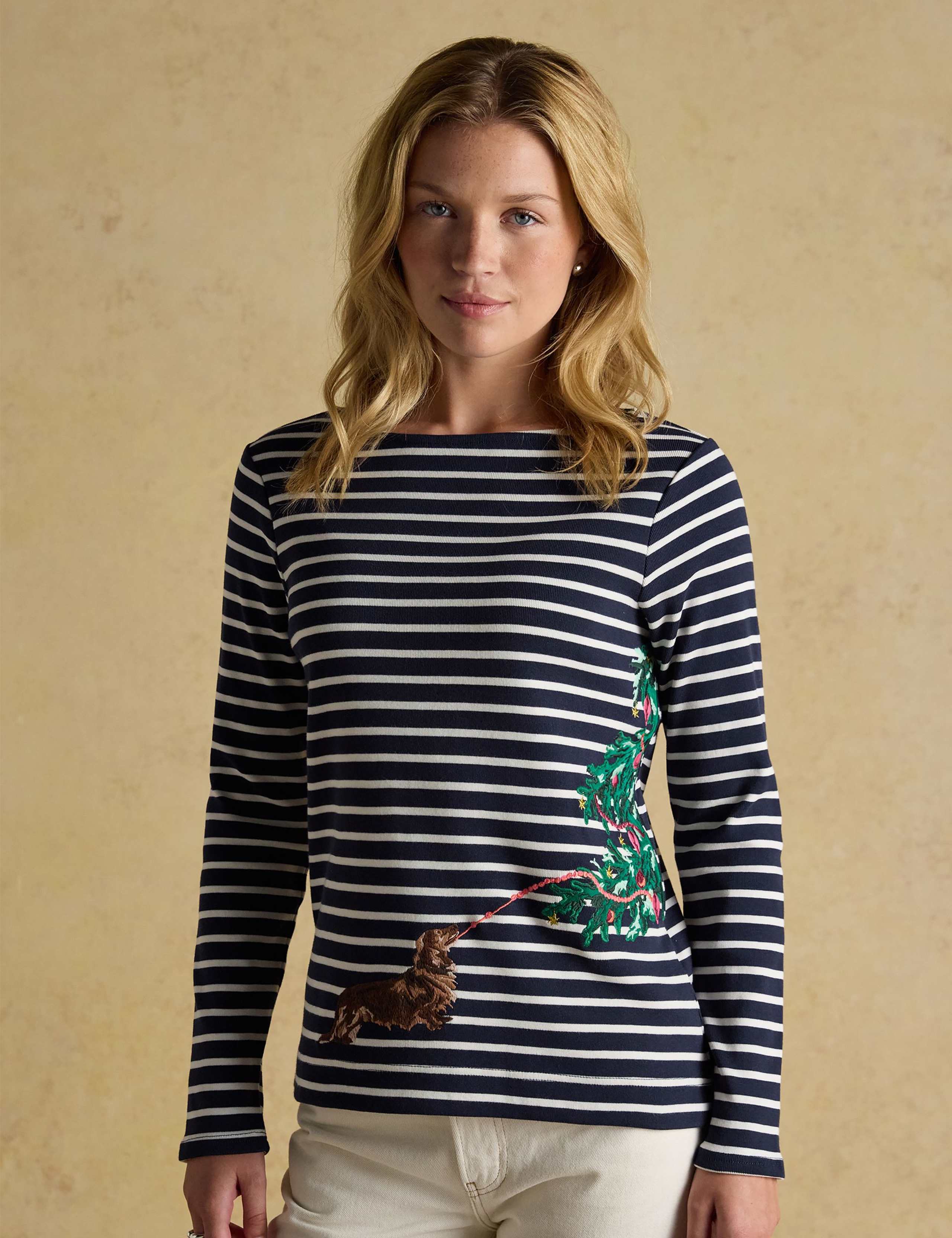 Pure Cotton Striped Christmas Top